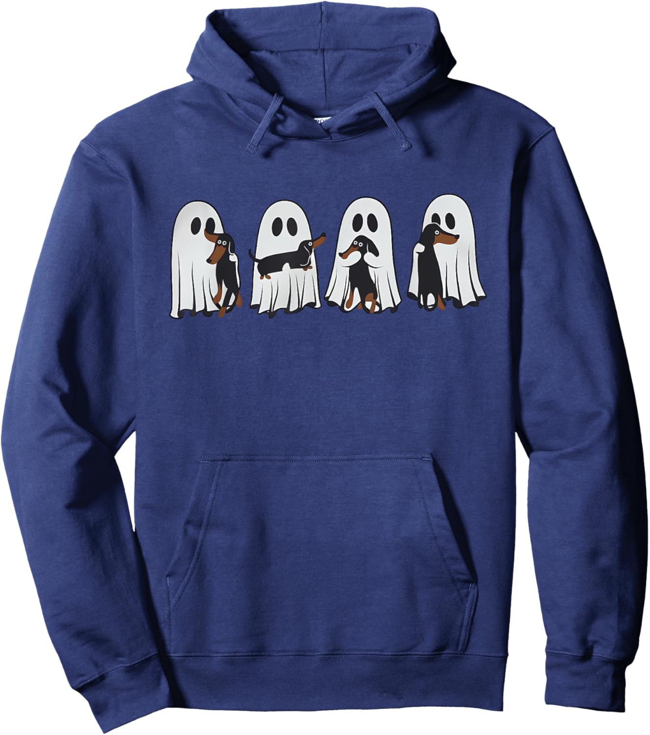 Cute Ghost Holding Dachshund Halloween Shirt Dachshund Hoodie - Hoodie | Navy