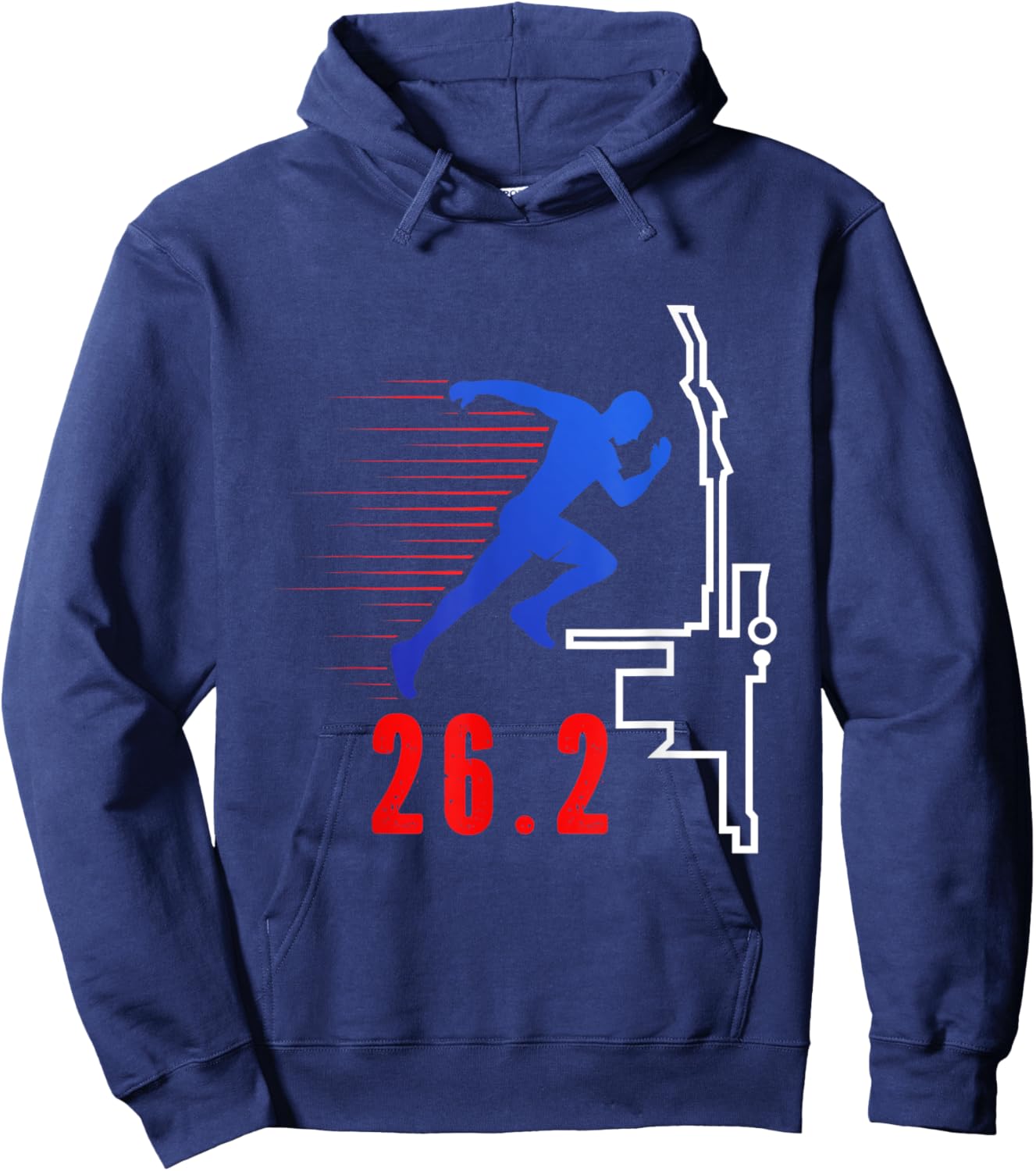 Chicago 26.2 miles Marathon Runner 2024 Hoodie - Hoodie | Navy