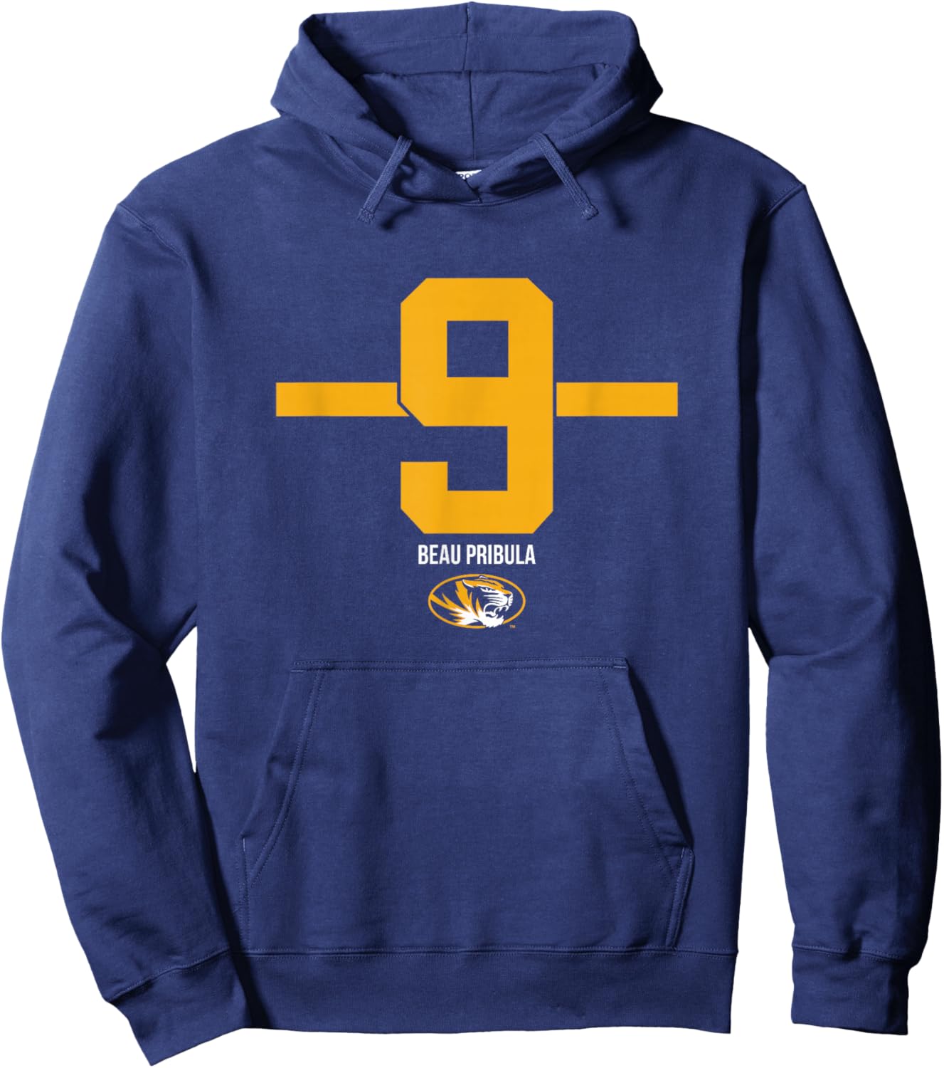 Missouri Football: Beau Pribula 9 Stripe Hoodie - Hoodie | Navy