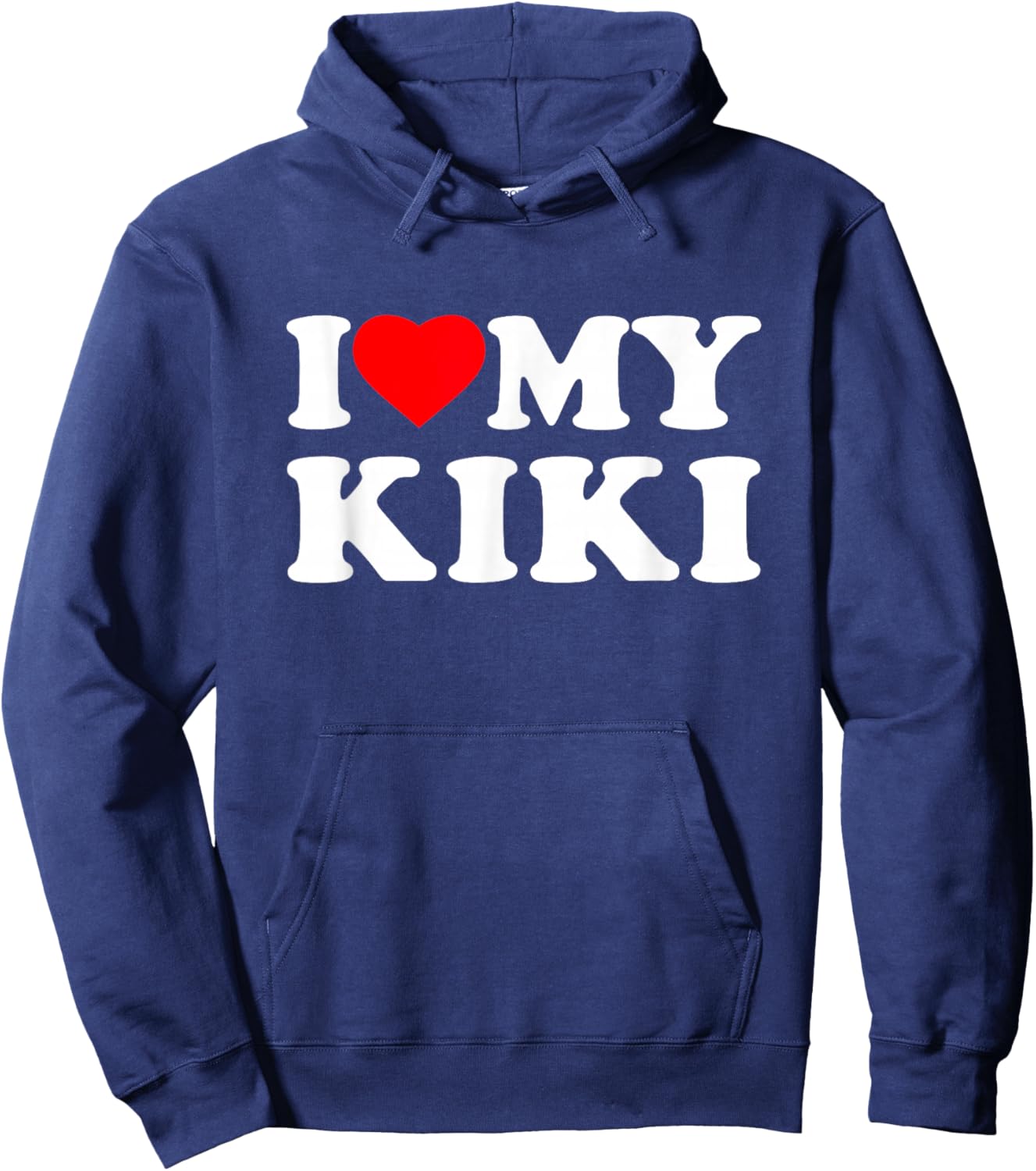 I Love My Kiki Heart Grandma Family Hoodie - Hoodie | Navy