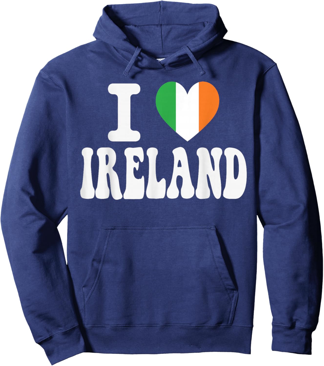 I Love Ireland Heart Flag Retro Travel Souvenir Hoodie - Hoodie | Navy