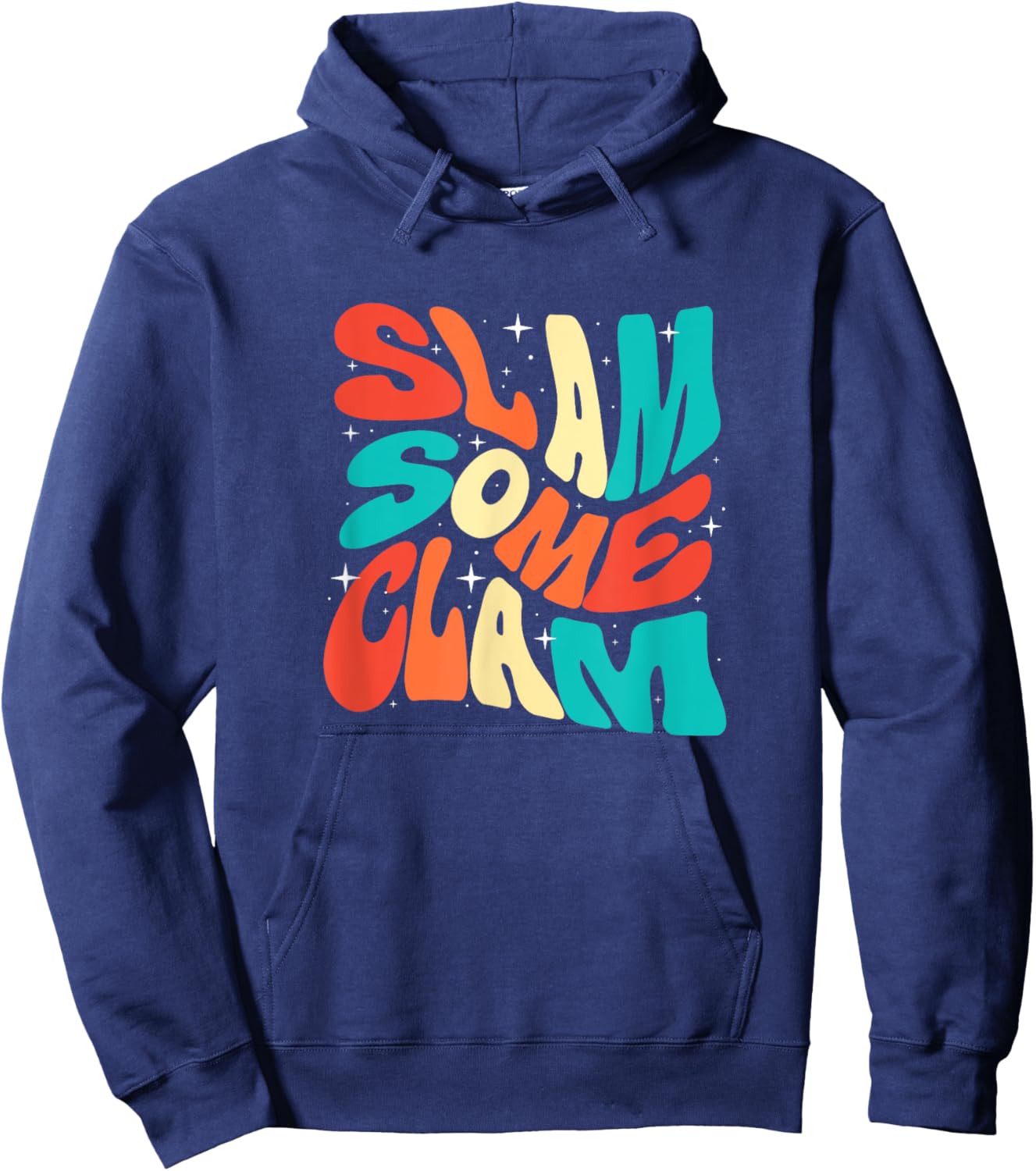 Retro Clams Lover Sea Shell Slam Some Clam Hoodie - Hoodie | Navy