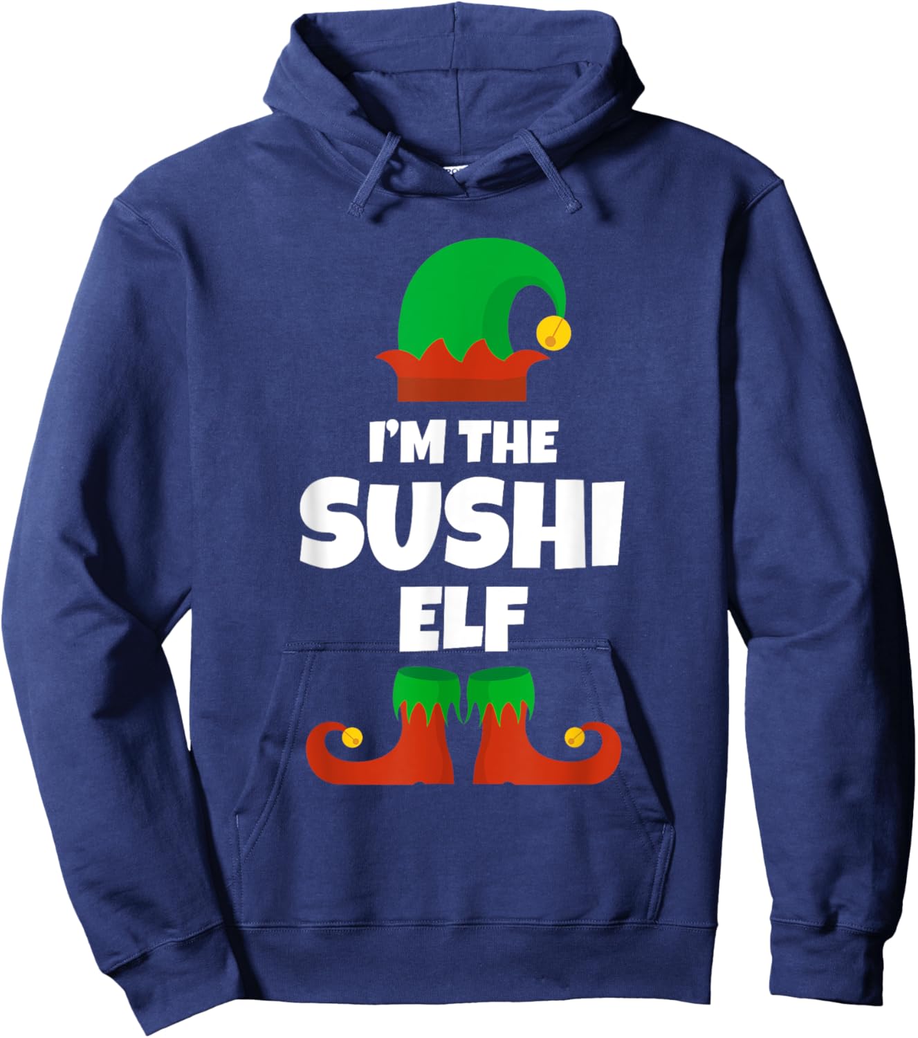 I'm The Sushi Elf Family Pajama Christmas Funny Japanese Hoodie - Hoodie | Navy
