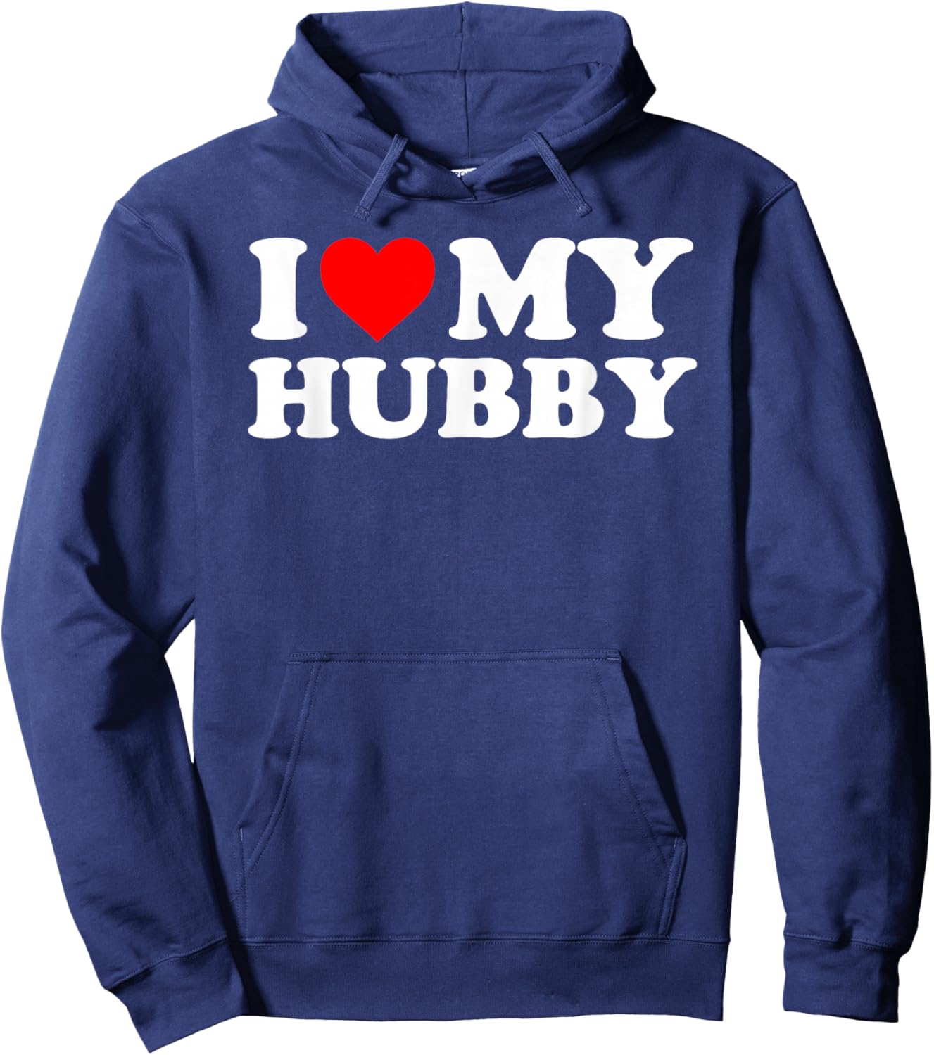 I Love My Hubby - Red Heart Hoodie - Hoodie | Navy