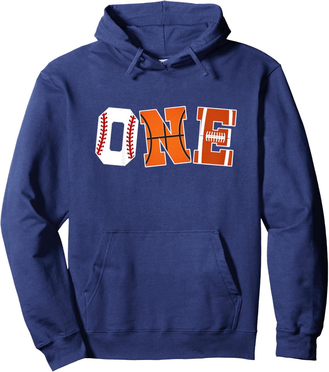 Kids 1st Birthday Sports Birthday Party 1 Year Old Boy Hoodie - Hoodie | Navy