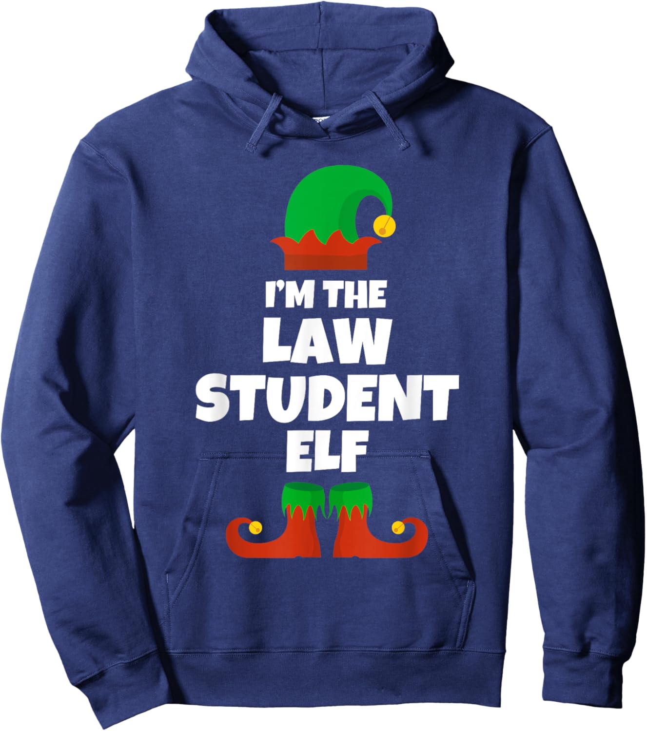 I'm The Law Student Elf Family Pajama Christmas Funny Hoodie - Hoodie | Navy