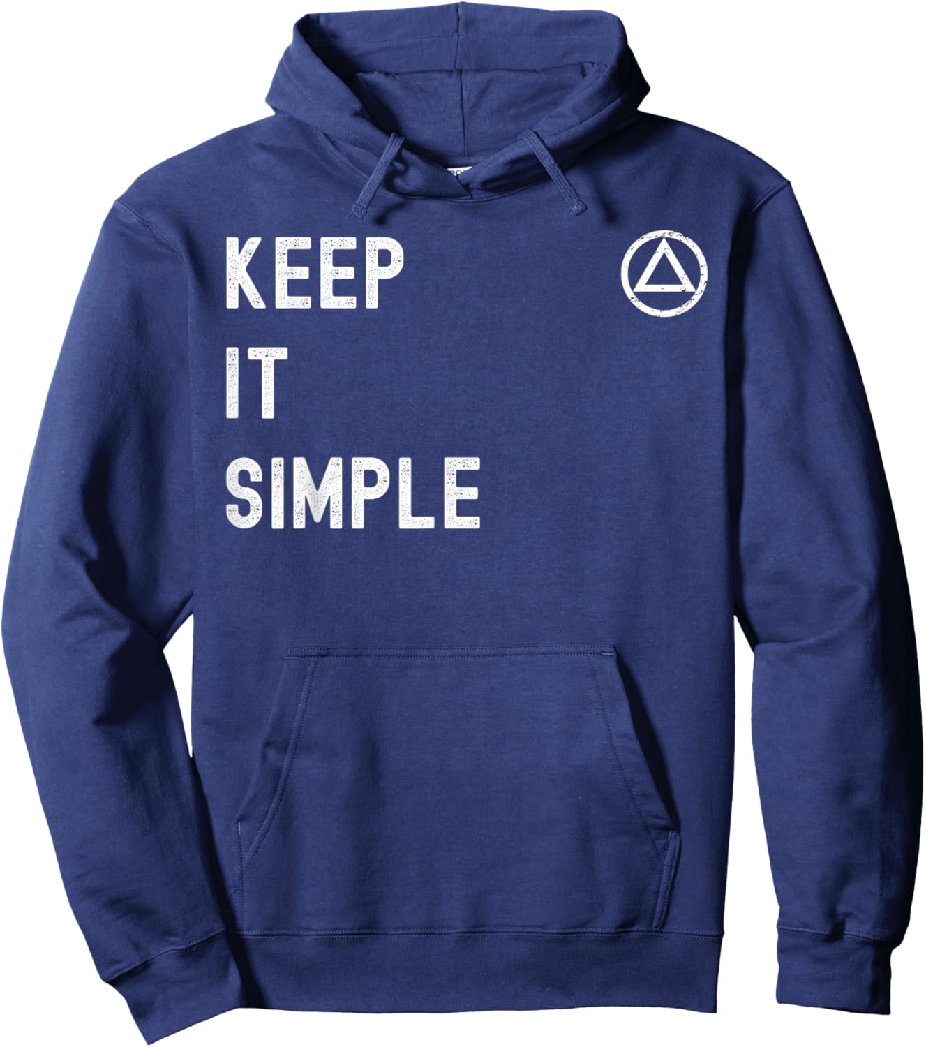 AA. Alcoholics Anonymous Saying. Keep It Simple. Hoodie - Hoodie | Navy
