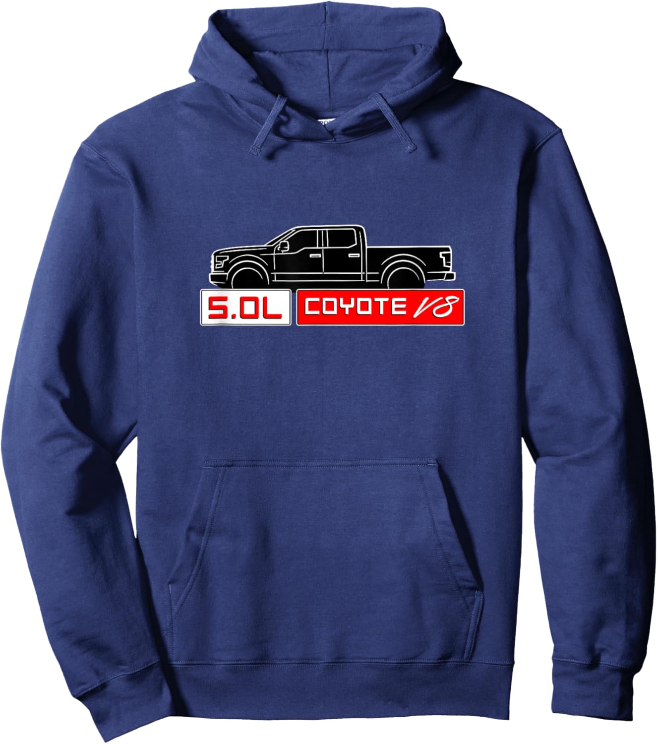 5.0L V8 Crew Cab Coyote Truck Design Gearheads Hoodie - Hoodie | Navy