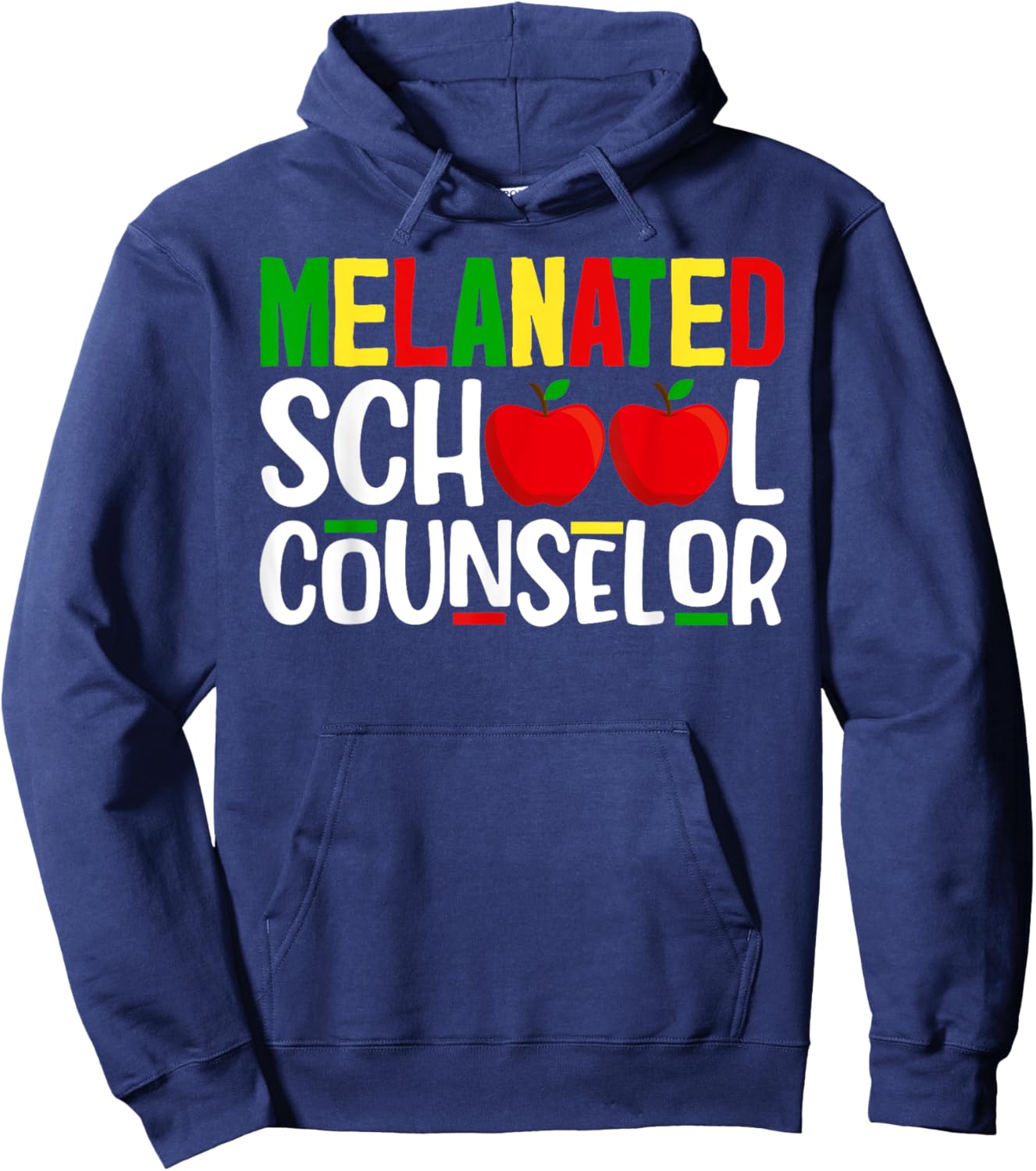 Melanated School Counselor African Black History Month Hoodie - Hoodie | Navy