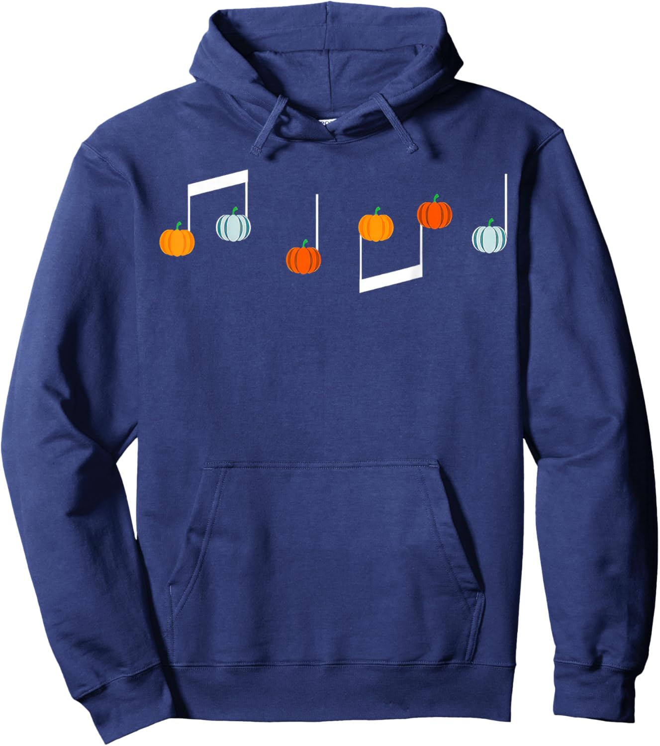 Music Note Pumpkin Fall Music Teacher Halloween Costume Hoodie - Hoodie | Navy
