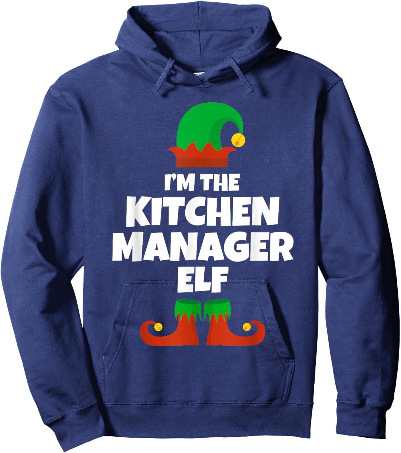 I'm The Kitchen Manager Elf Family Pajama Christmas Funny Hoodie - Hoodie | Navy