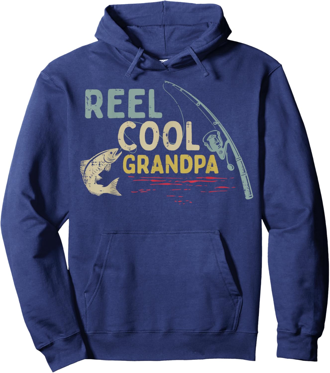 Fishing Reel Cool Grandpa Funny Grandfather Fisherman Men Hoodie - Hoodie | Navy