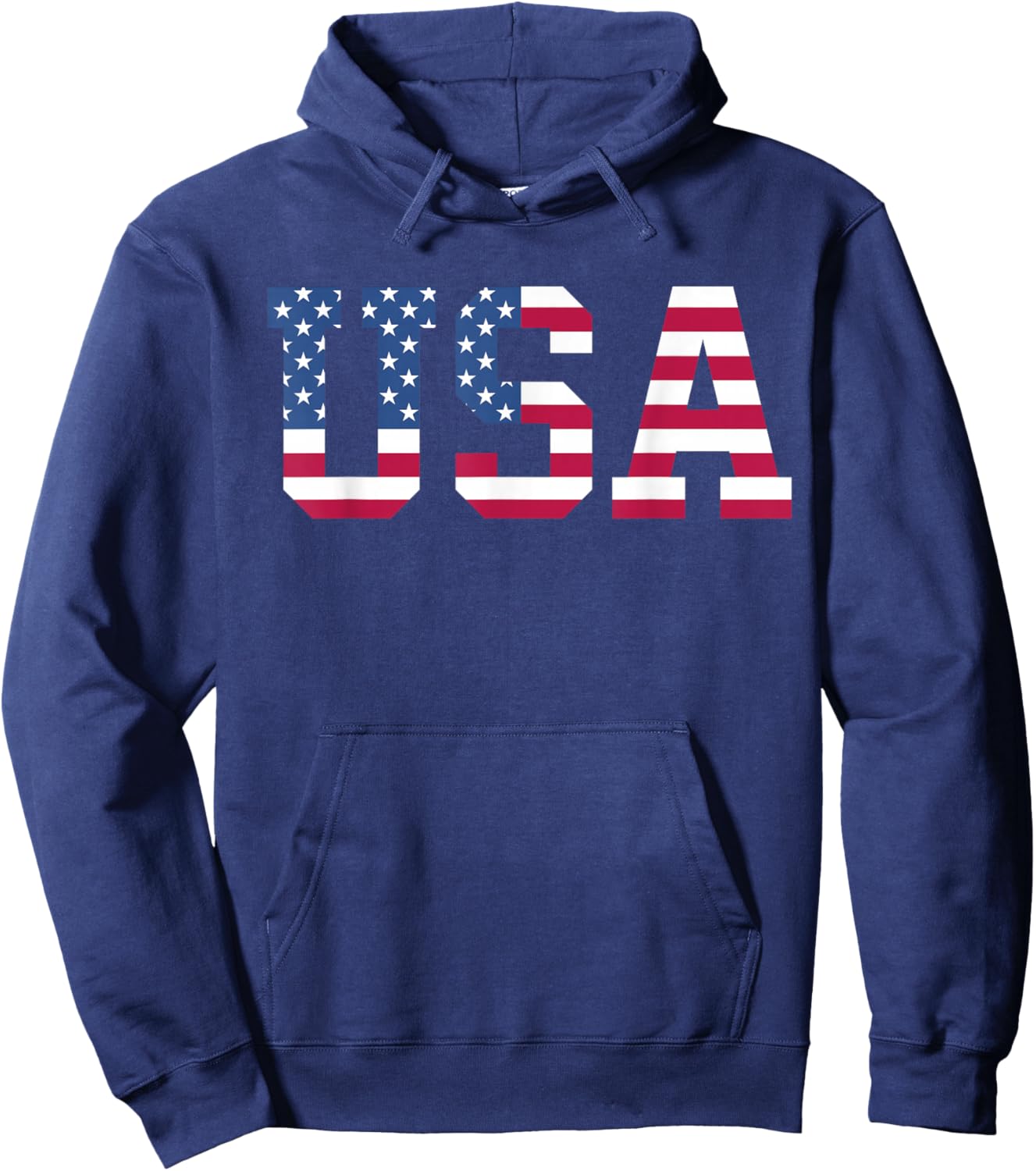 USA American Flag Patriotic Red White Blue Stars & Stripes Hoodie - Hoodie | Navy