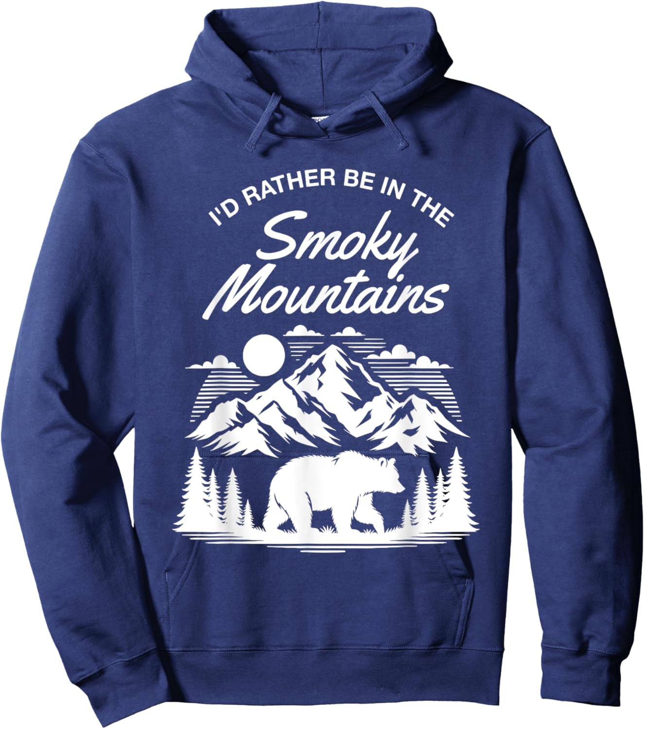 I'd Rather Be In Smoky Mountains National Park Bear Hiking Hoodie - Hoodie | Navy
