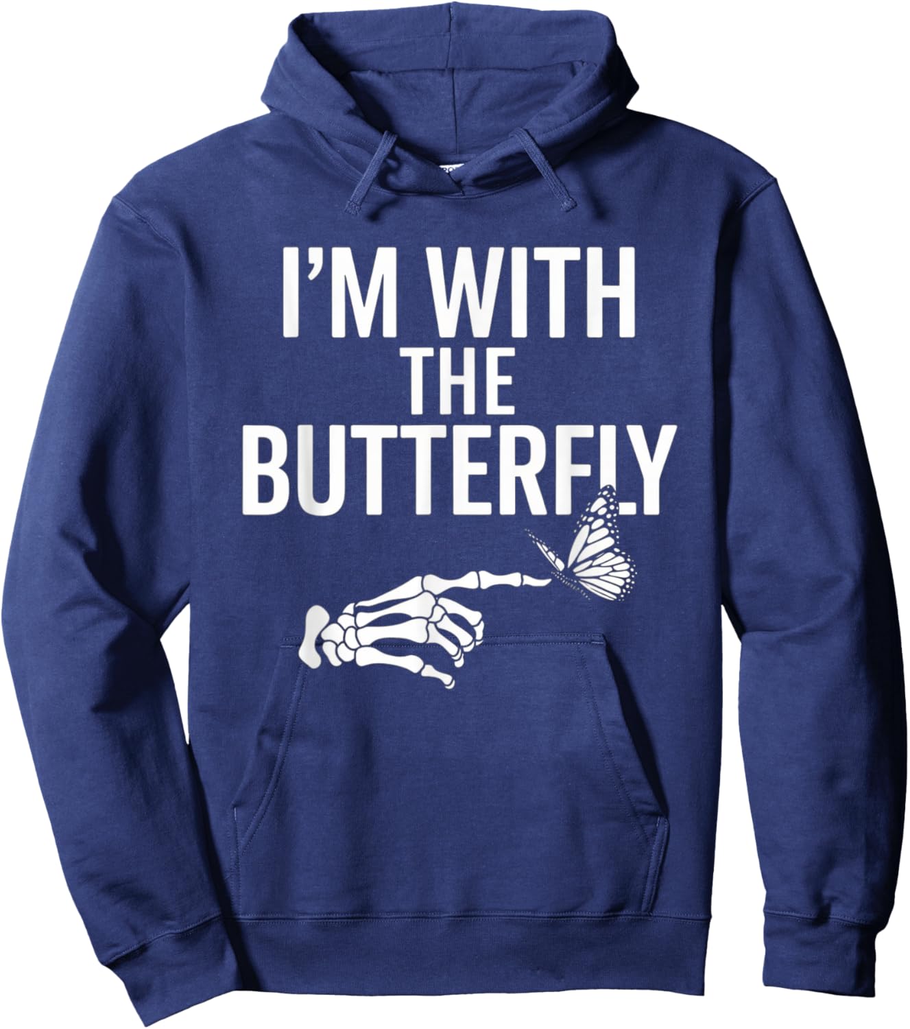 I'm With Butterfly Halloween Costume Couples Matching Gifts Hoodie - Hoodie | Navy