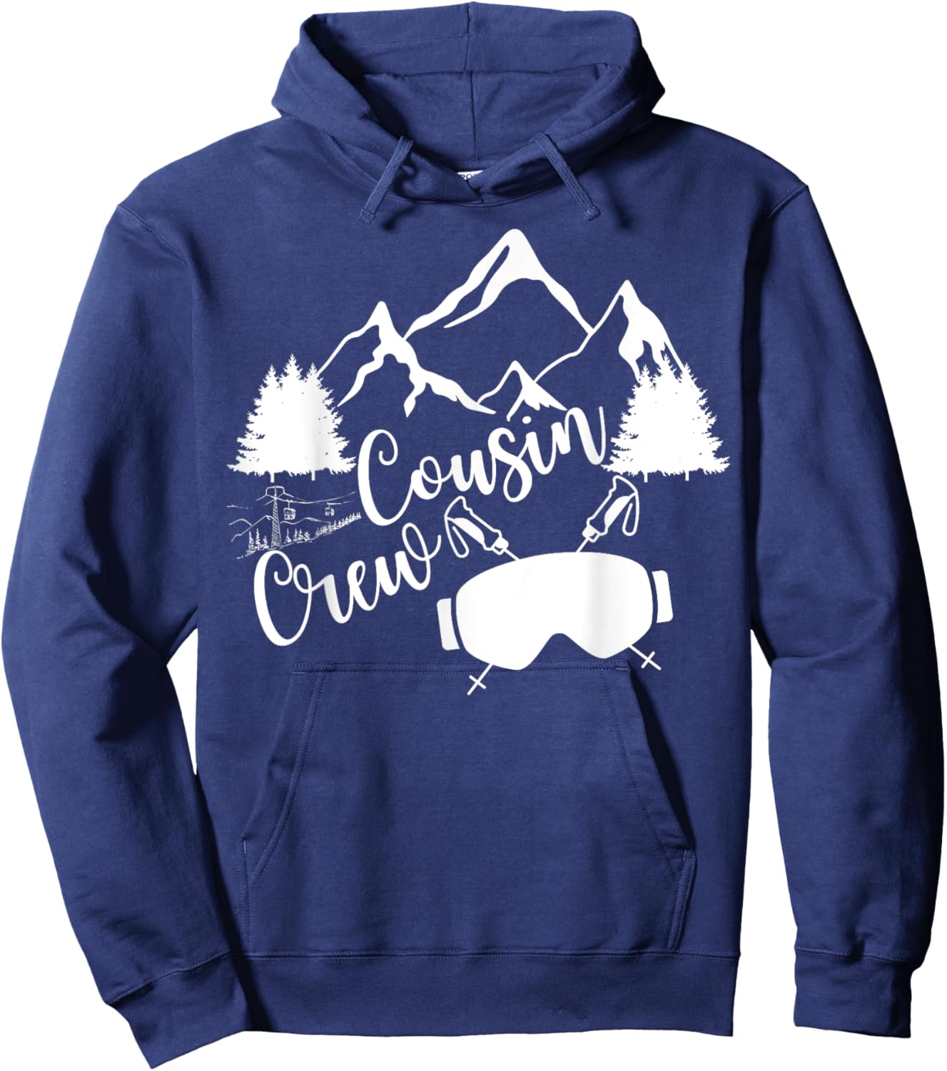 Family Mountain Ski Trip Funny Cousin Crew Matching Hoodie - Hoodie | Navy