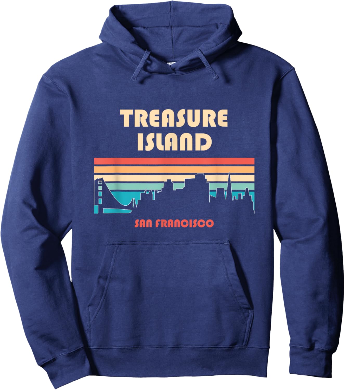 Treasure Island San Francisco California Retro Vintage Hoodie - Hoodie | Navy