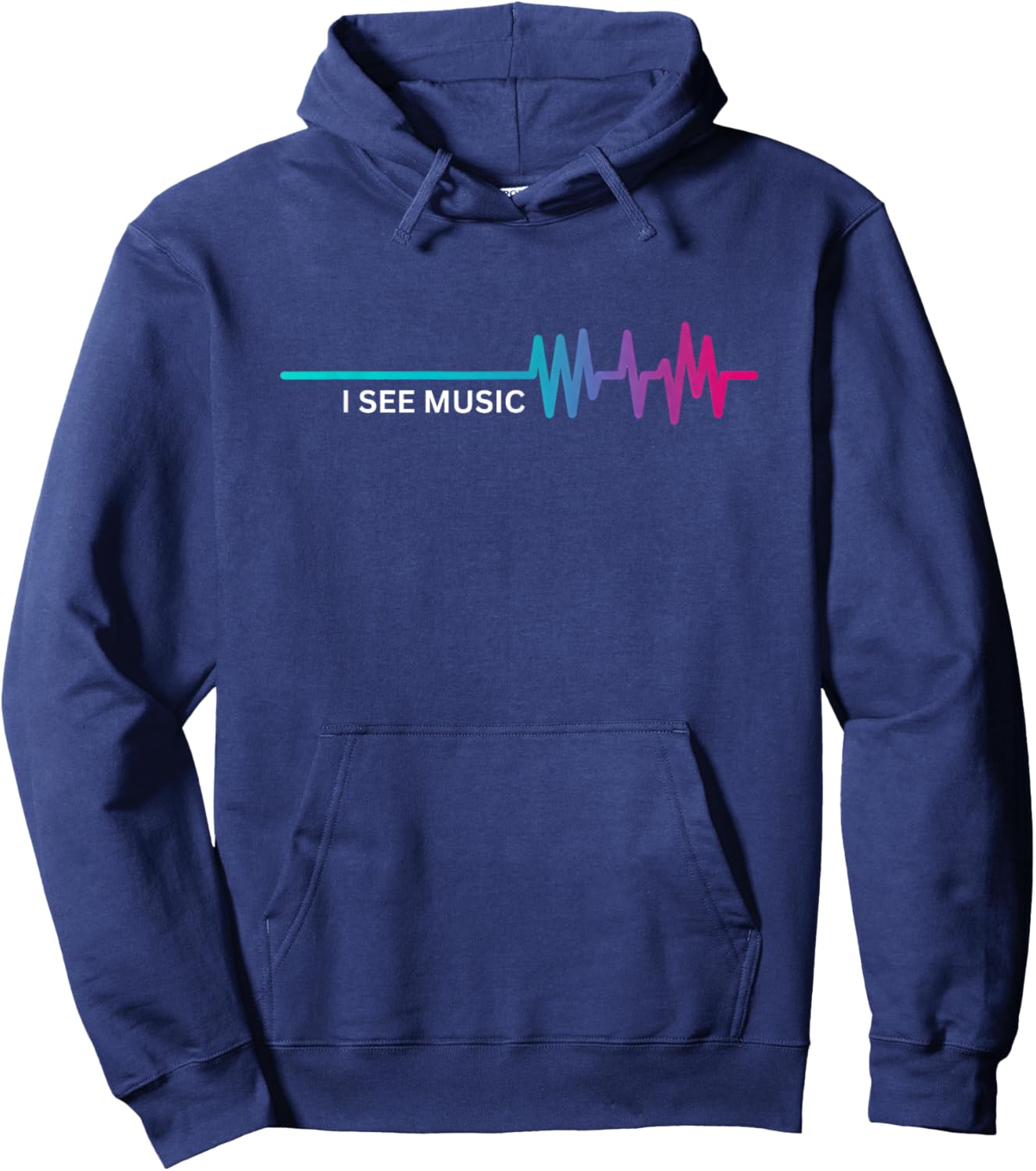 I See Music Synesthetic Sound Synesthesia Synesthetes Wave Hoodie - Hoodie | Navy