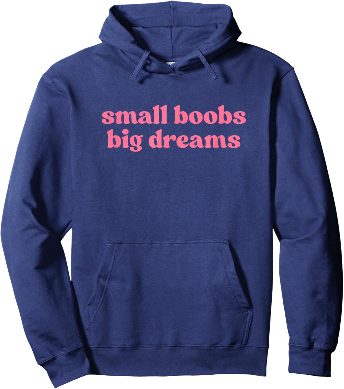 Small Boobs Big Dreams Y2k Aesthetic Iconic Slogan Funny Hoodie - Hoodie | Navy