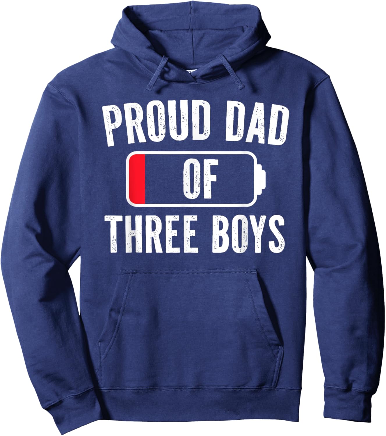 Boy Dad, Dad Of Three Boys Daddy of 3 Sons Father's Day Hoodie - Hoodie | Navy