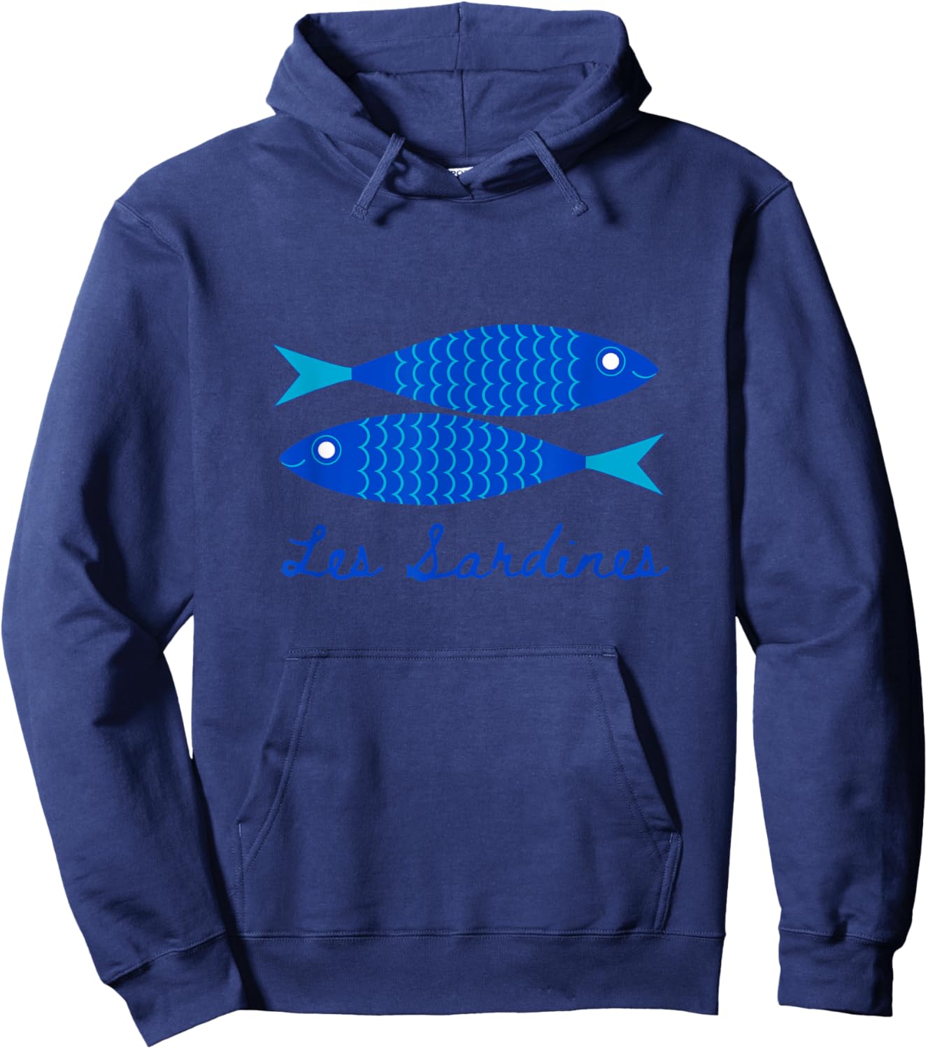 Les sardines fisherman aesthetic coastal sardine fish Hoodie - Hoodie | Navy