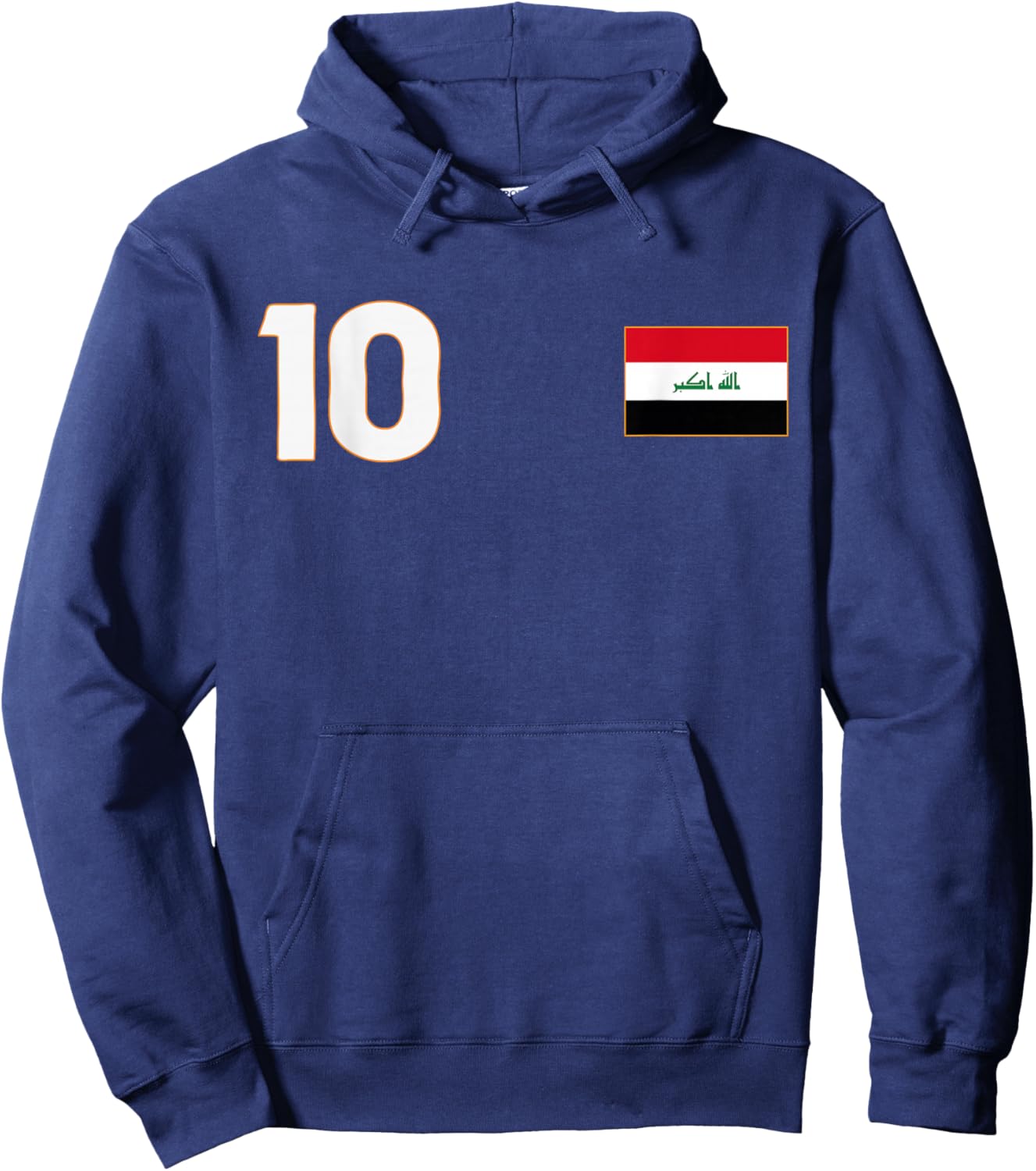 Iraq Flag Number 10 Shield Emblem National Pride Hoodie - Hoodie | Navy