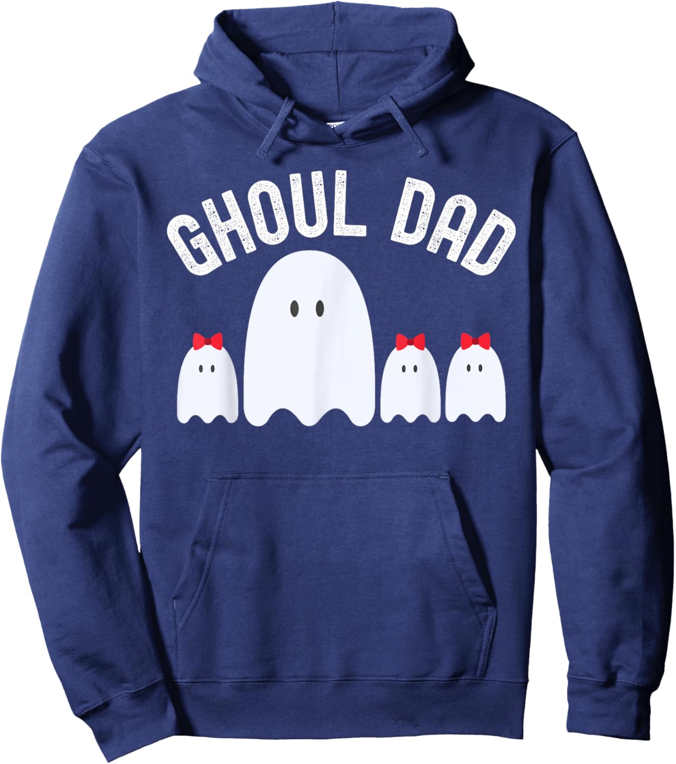 Ghoul Dad, Halloween Daddy Ghost Father of Three Girls Hoodie - Hoodie | Navy