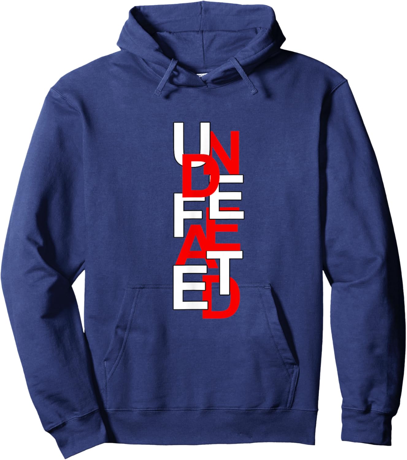 Red Color Undefeated Red Graphic Hoodie - Hoodie | Navy