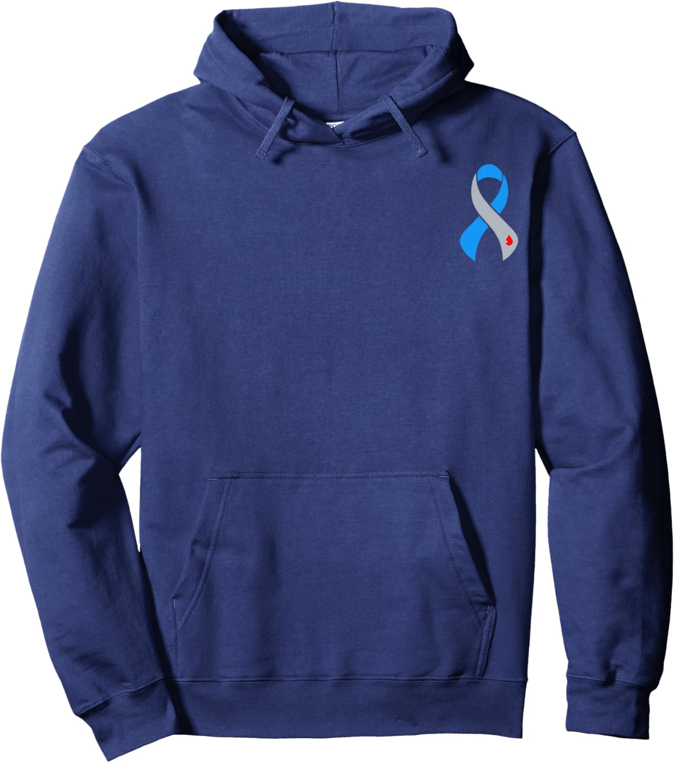 Support Squad Type 1 Diabetes Awareness T1D Blue Ribbon Hoodie - Hoodie | Navy