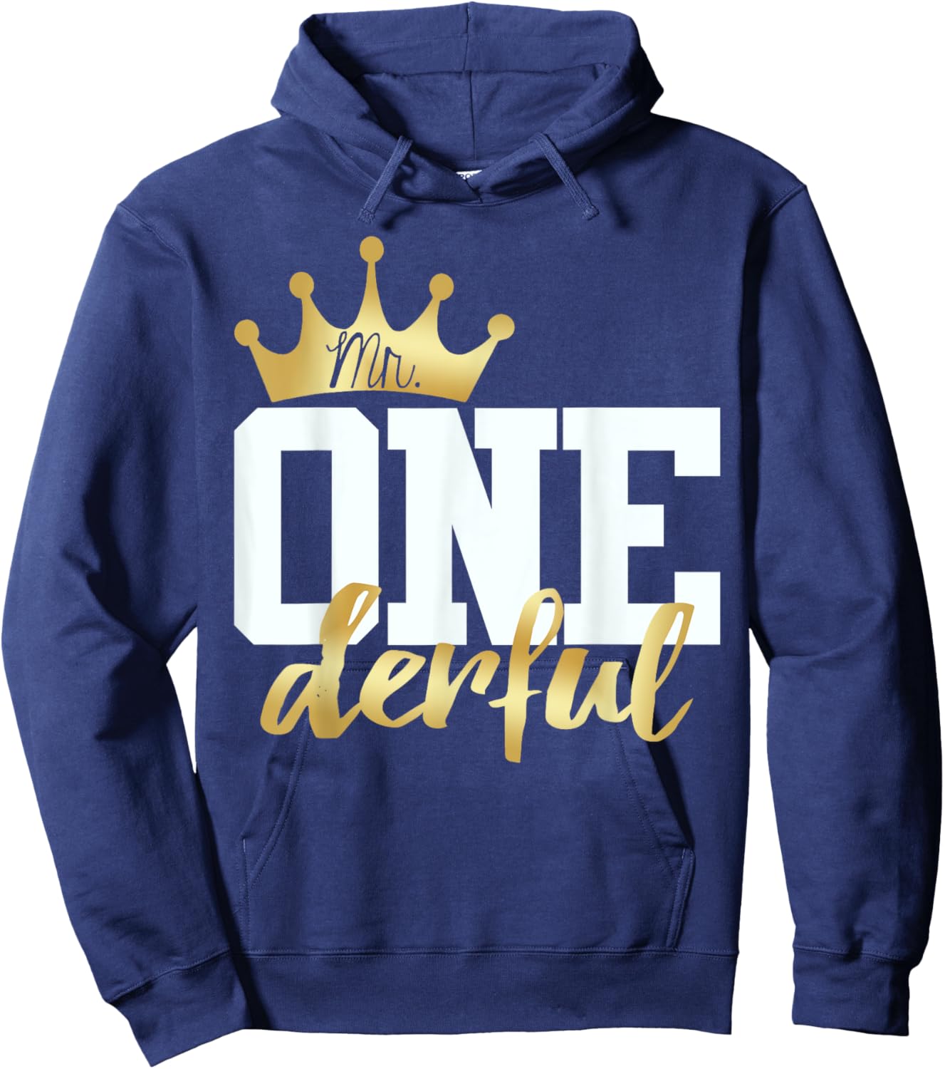 Mr Onederful 1st Birthday First One-Derful Matching Hoodie - Hoodie | Navy
