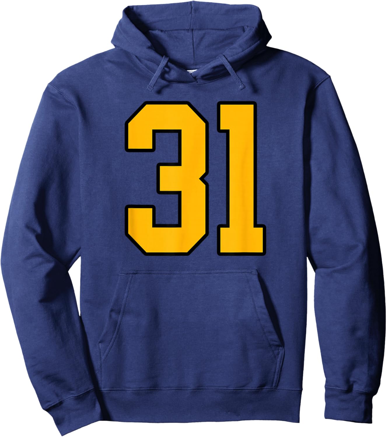 Gold and Black Sports Number 31 Jersey Uniform Player Hoodie - Hoodie | Navy