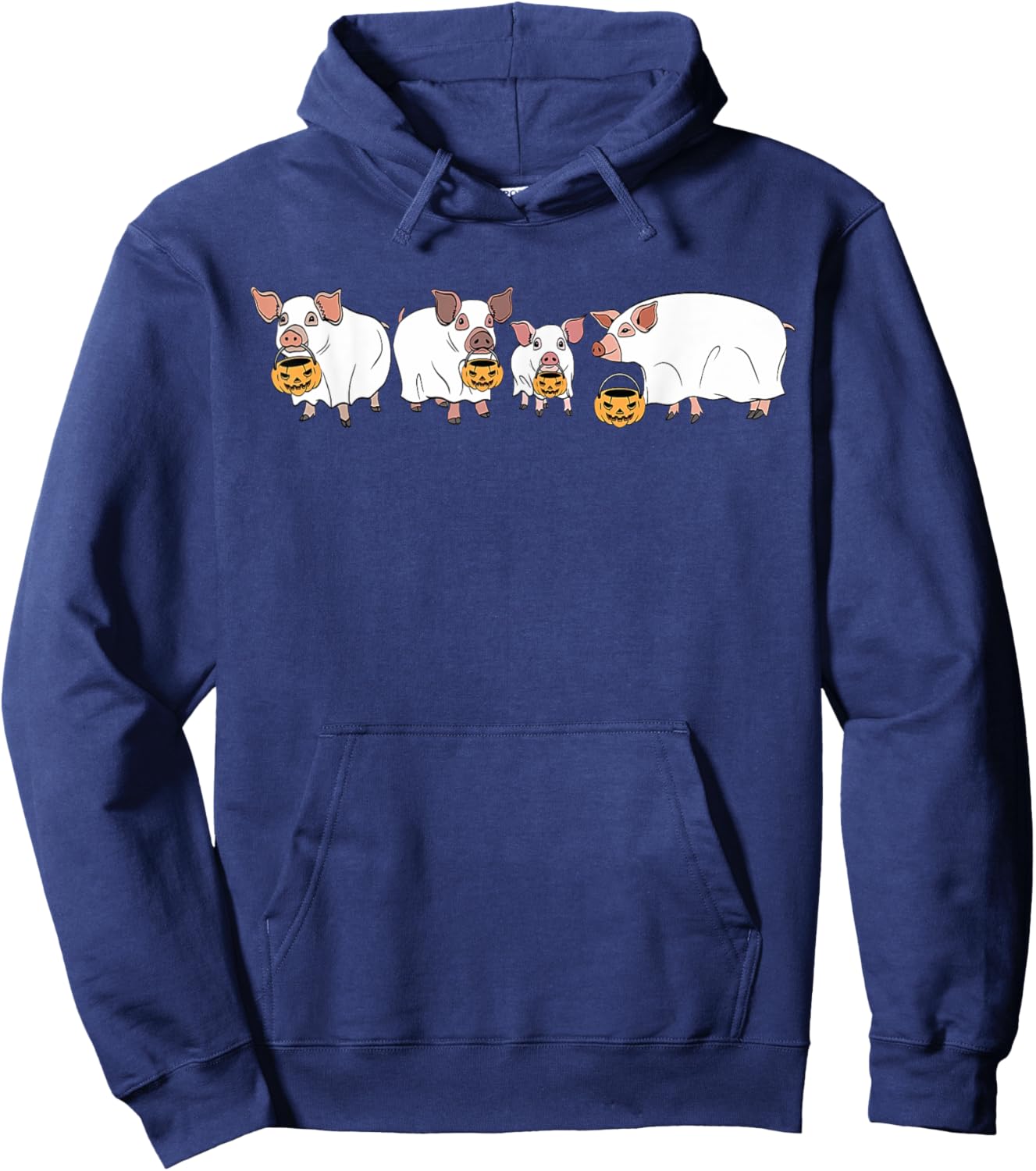 Spooky Pigs Ghost Halloween Farm Animals Autumn Pumpkin Hoodie - Hoodie | Navy