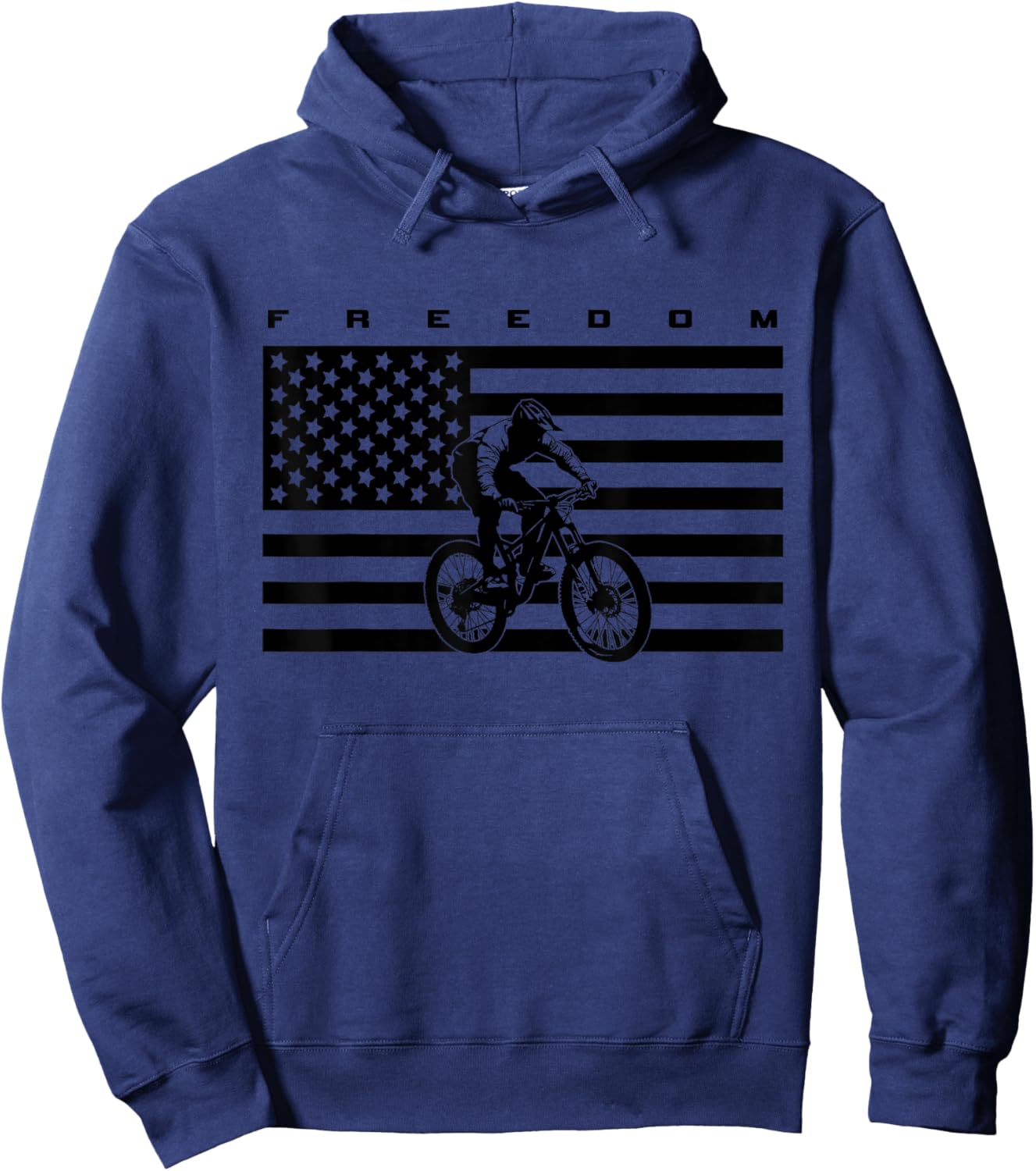 American Flag MTB Mountain Bike Apparel - Mountain Bike Hoodie - Hoodie | Navy