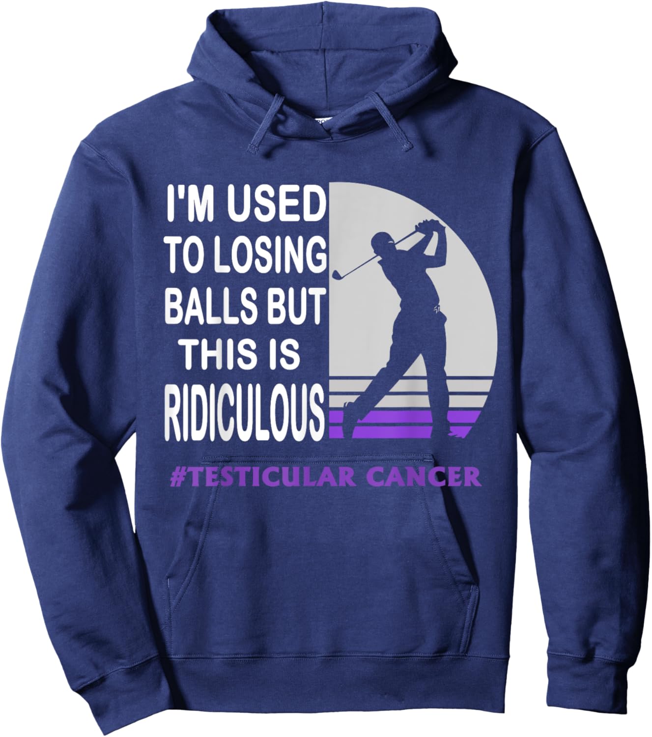 Testicular Cancer Awareness Survivor Funny Golf Player Hoodie - Hoodie | Navy