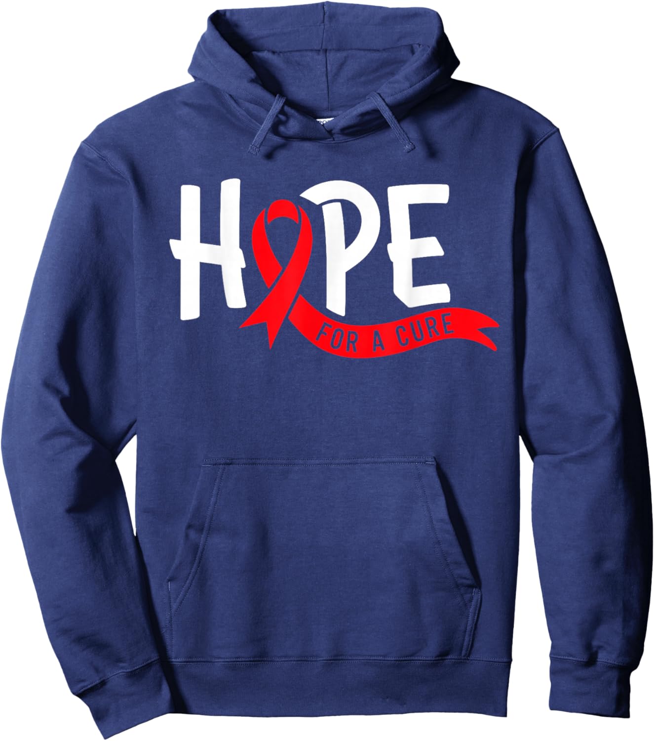 Aids Hope Red Ribbon World Aids Day Hiv Aids Awareness Hoodie - Hoodie | Navy