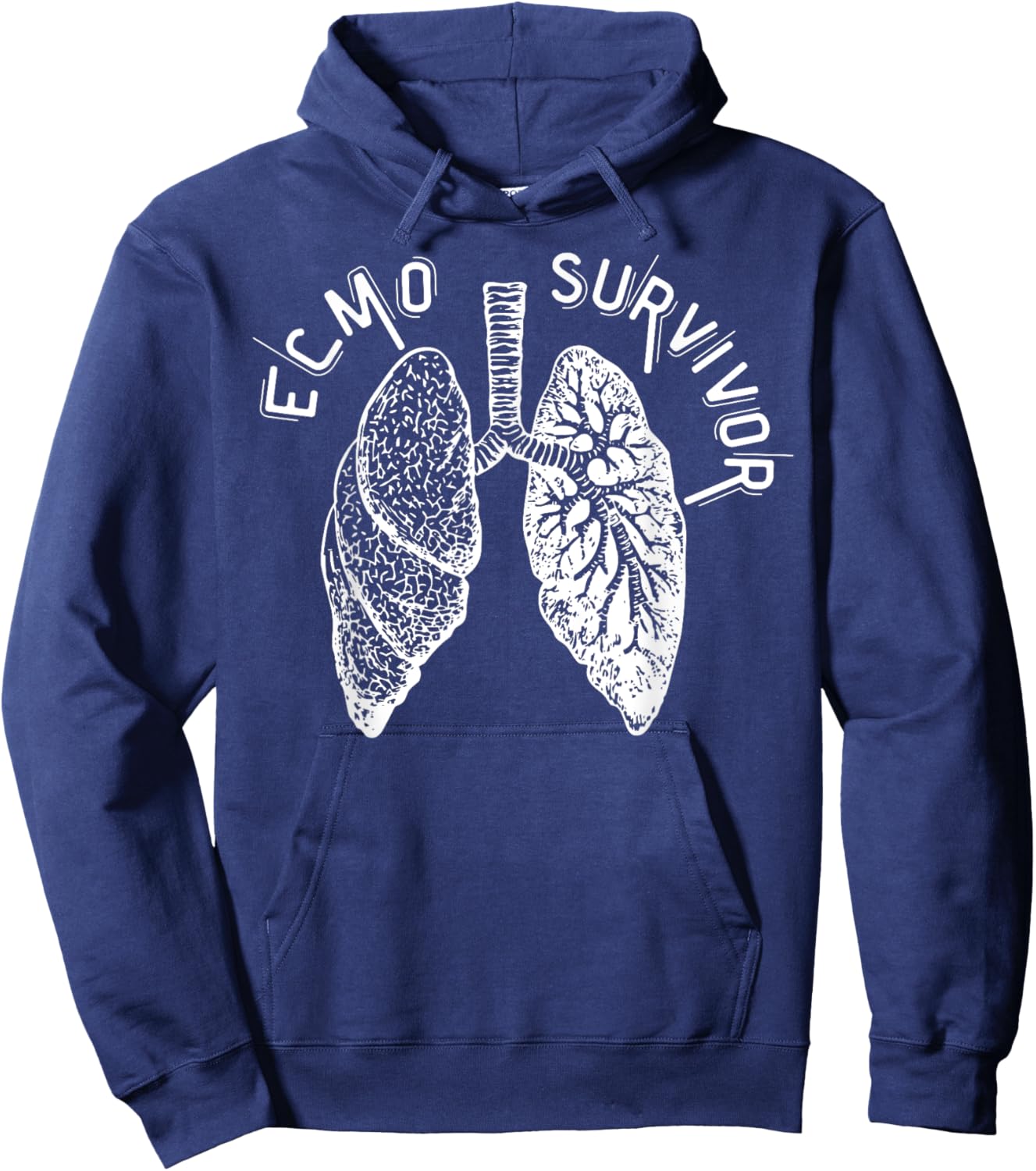Retro Lungs ECMO Survivor ECMO Oxygenator Nurse Hospital Hoodie - Hoodie | Navy
