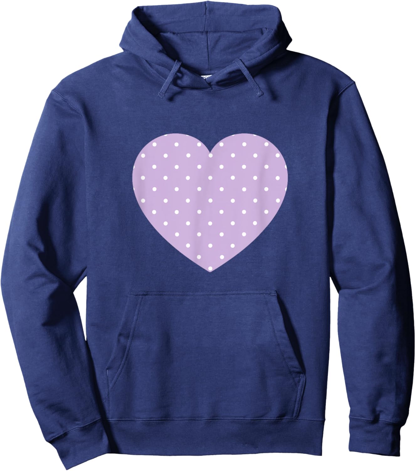 Light Purple White Polka Dot Pattern Cute Minimalist Graphic Hoodie - Hoodie | Navy