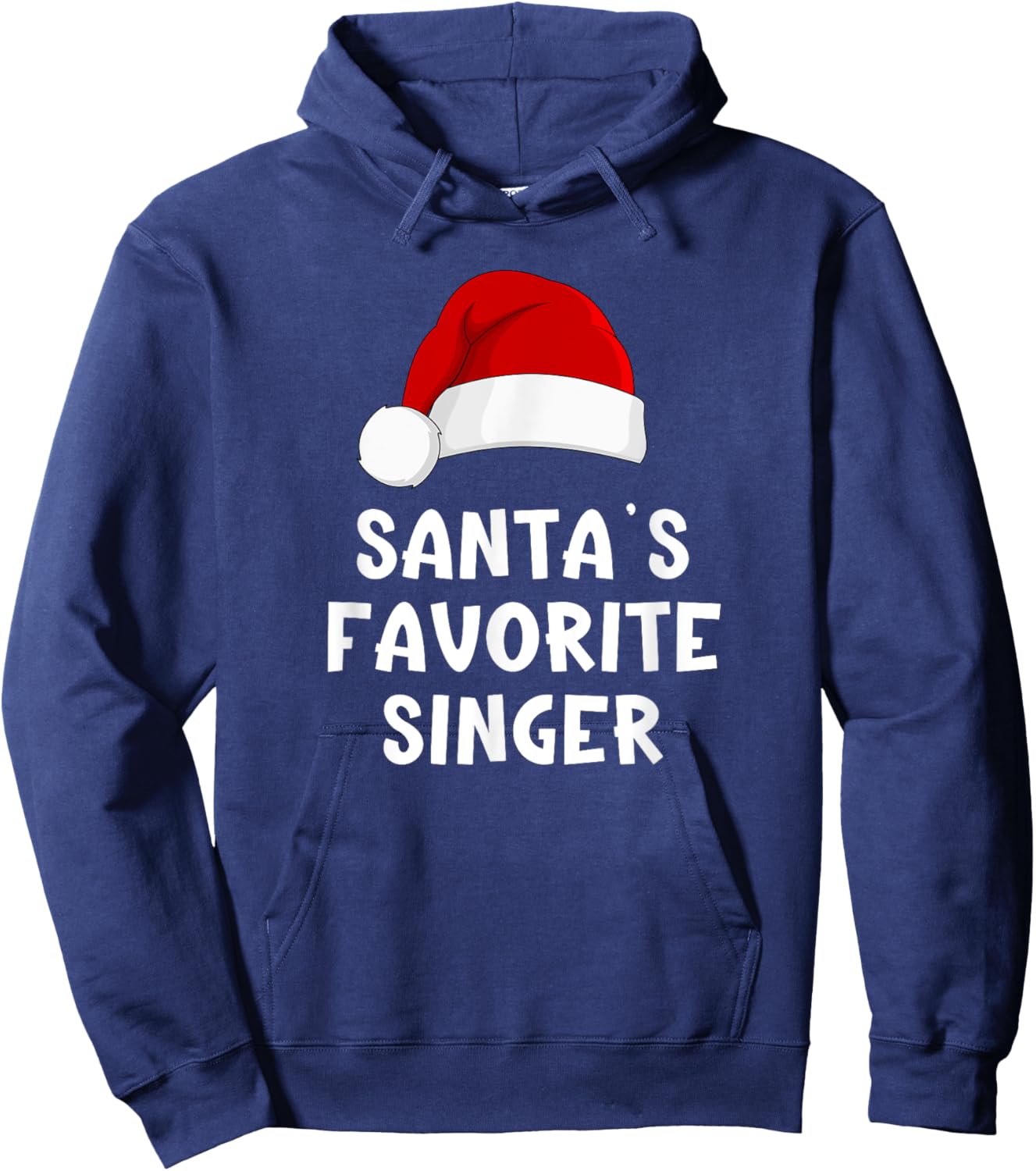 Christmas Santa's Favorite Singer Funny Xmas Pajama Singing Hoodie - Hoodie | Navy