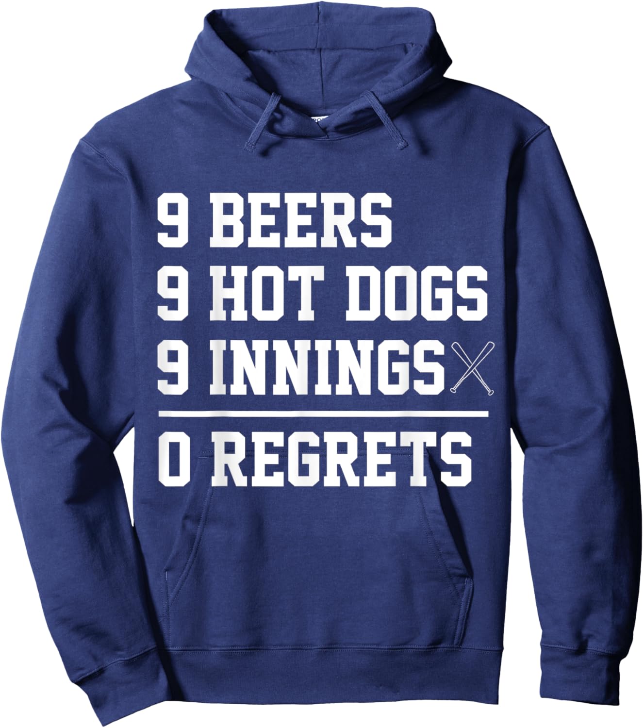 9 9 9 Challenge Baseball 9 Hot Dogs 9 Beers 9 Innings Hoodie - Hoodie | Navy