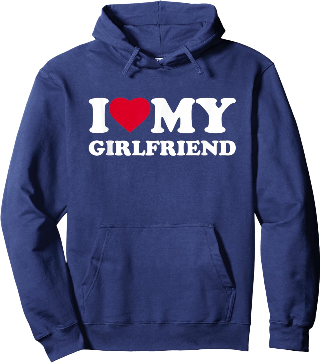 I Love My Girlfriend Heart Family Funny Hoodie - Hoodie | Navy