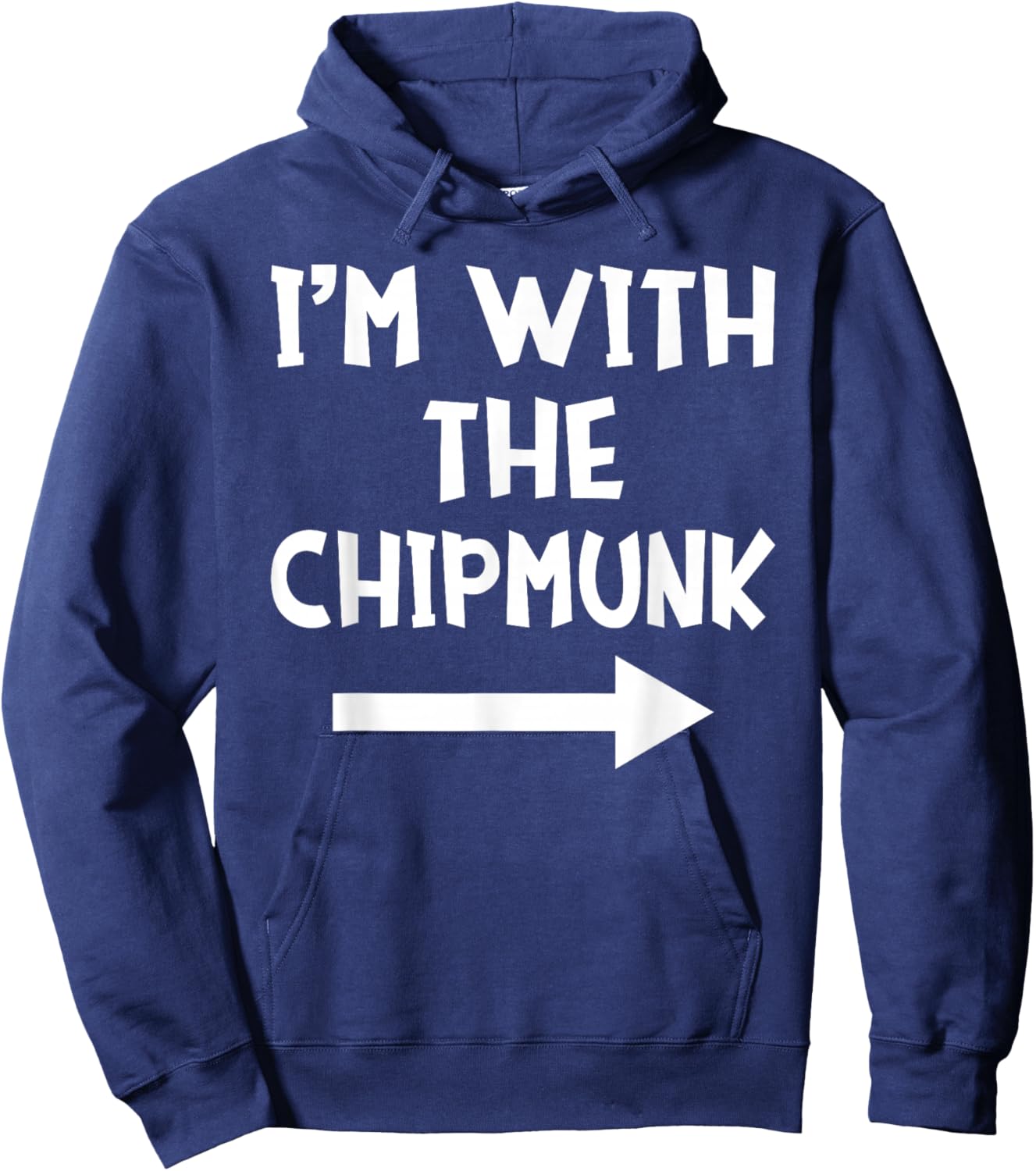 I'm With The Chipmunk Matching Couple Halloween Costume Hoodie - Hoodie | Navy