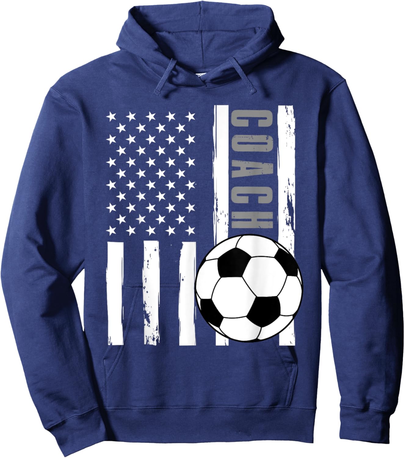 USA Flag Soccer Coach Funny Soccer Trainer American Outfit Hoodie - Hoodie | Navy