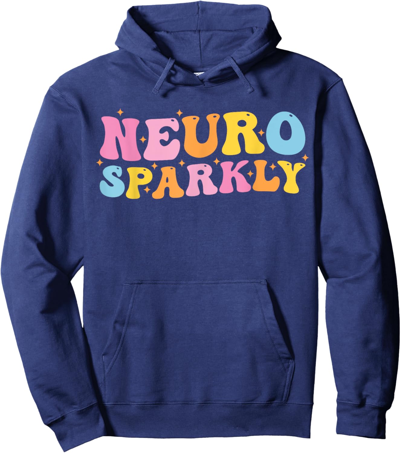 Neuro Sparkly NeuroDiversity Unicorn ADHD Awareness Groovy Hoodie - Hoodie | Navy