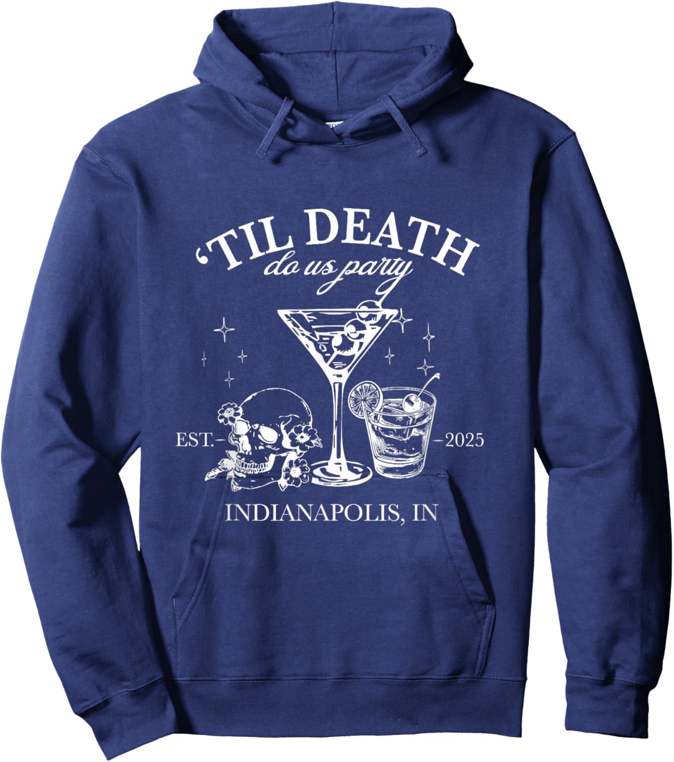 Til Death Do Us Party Bachelorette Party Graphic Hoodie - Hoodie | Navy