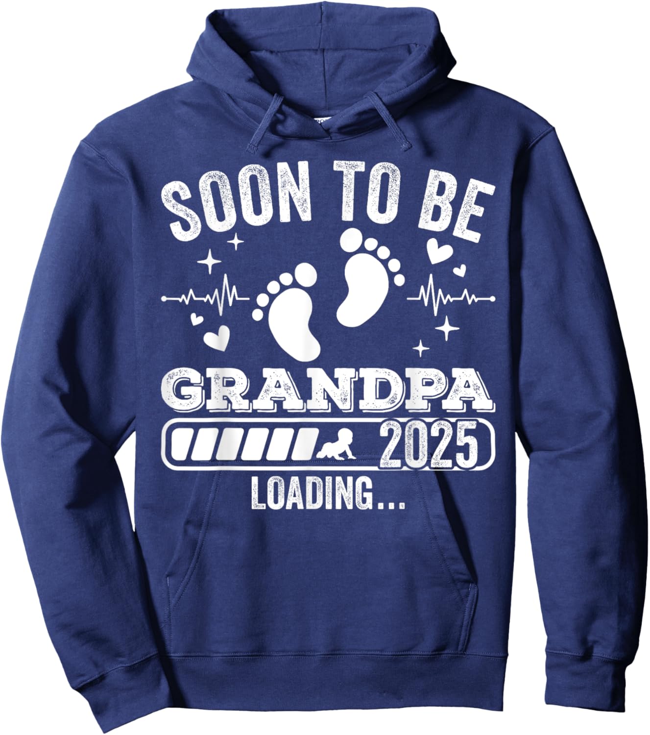 Soon to Be Grandpa 2025 Loading Pregnancy Announcement Hoodie - Hoodie | Navy