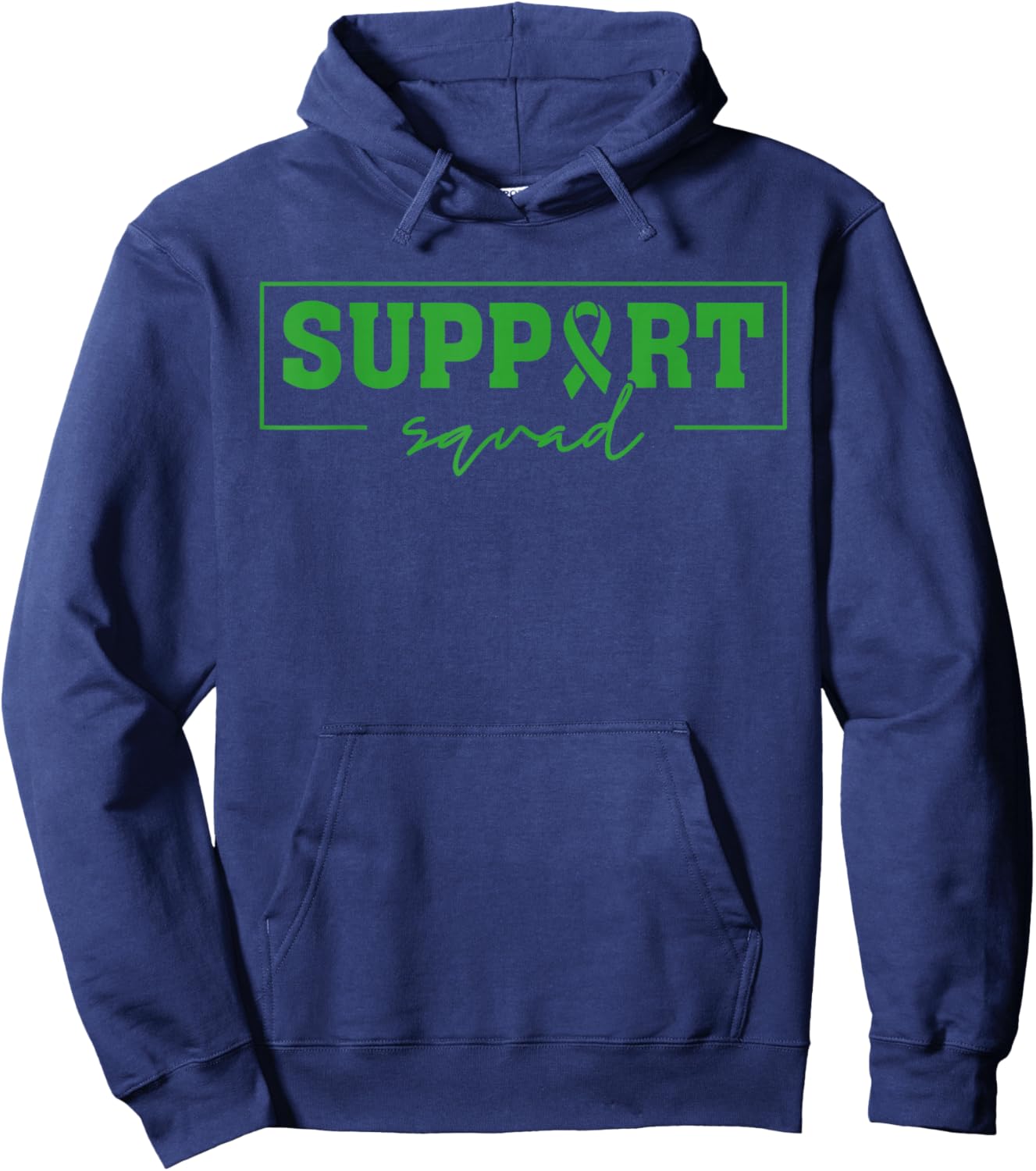 Support Squad Liver Cancer Awareness Green Ribbon Hoodie - Hoodie | Navy