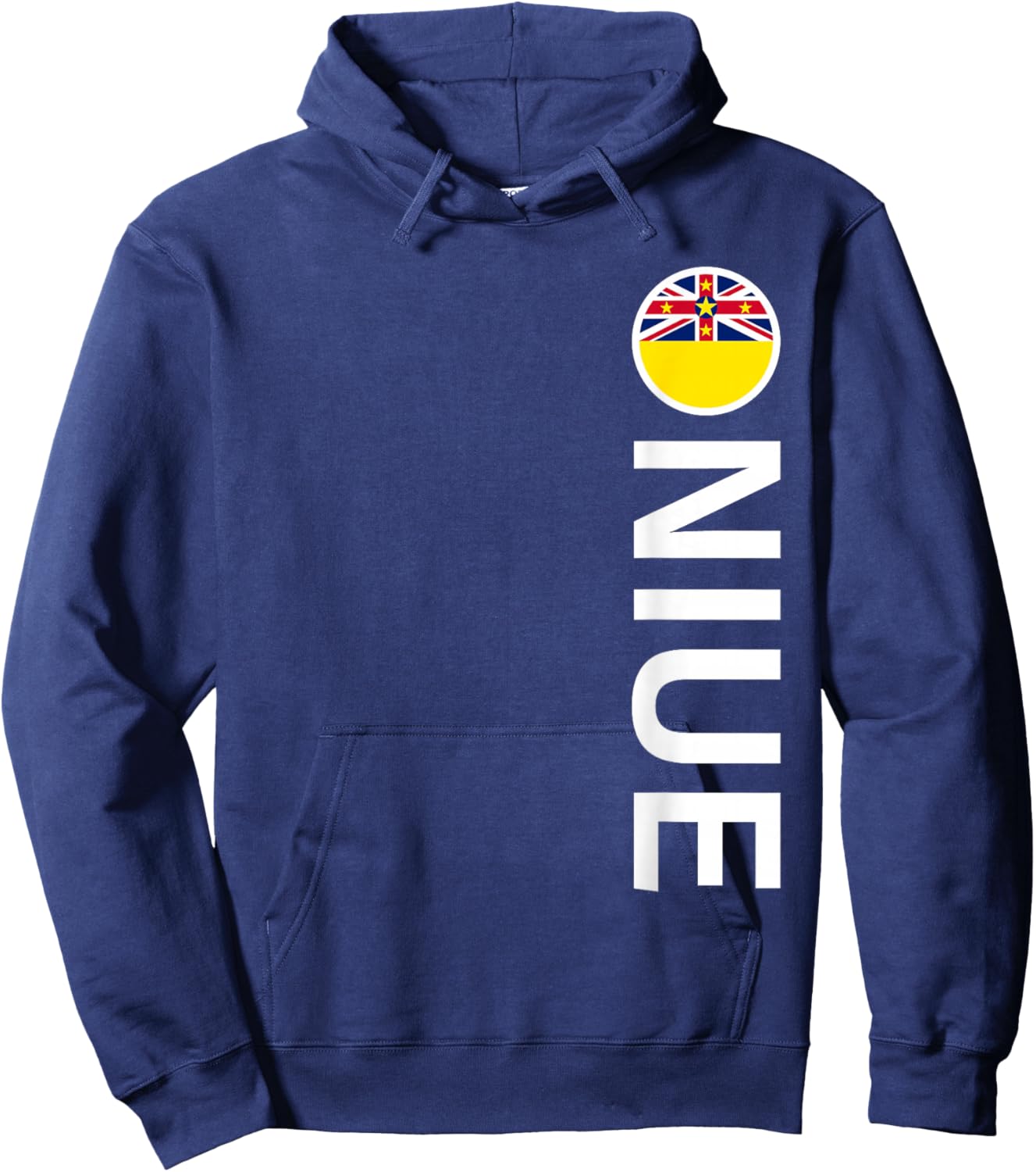 Niue Flag Vertical Hoodie - Hoodie | Navy