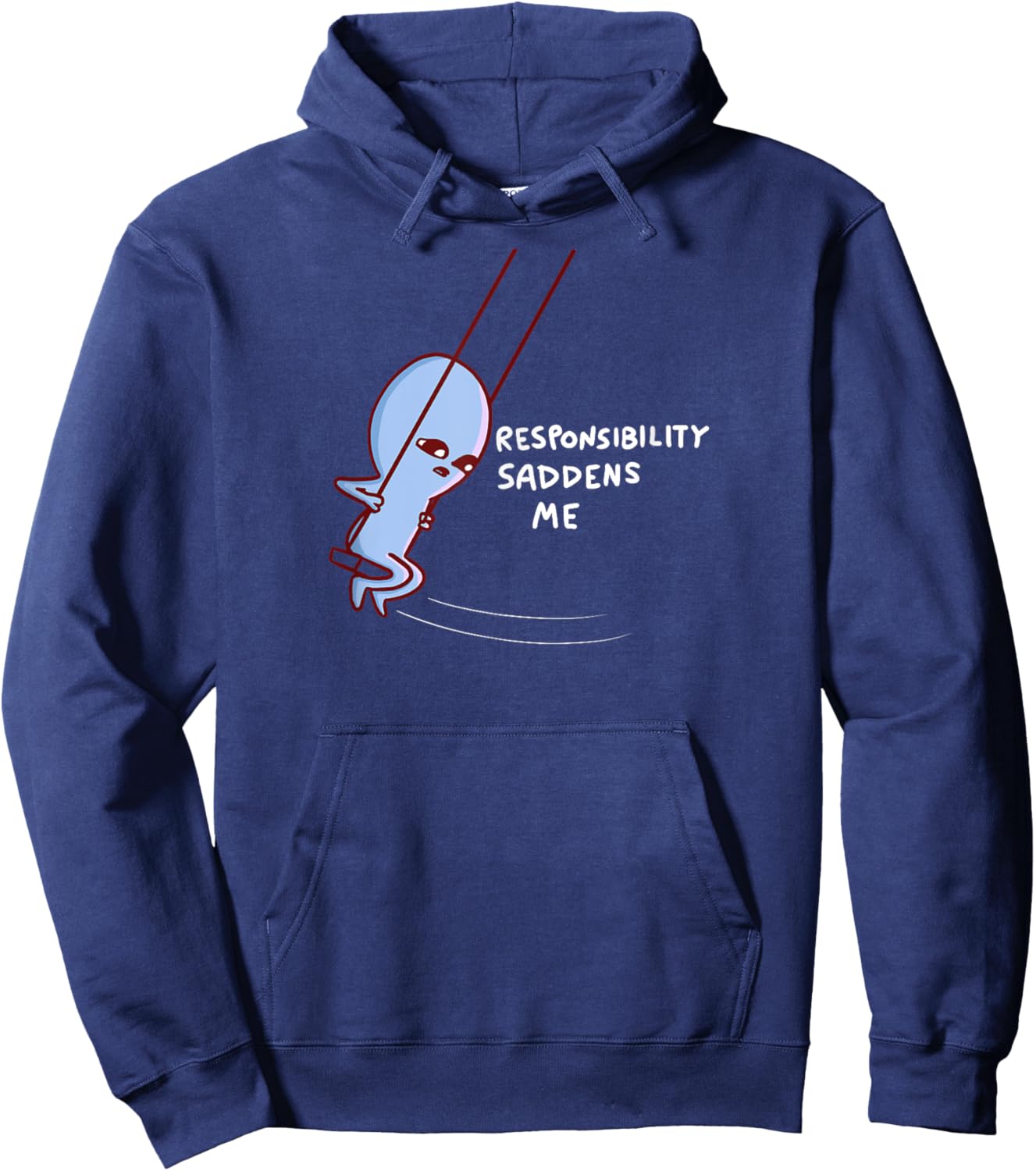 Threadless Nathan W. Pyle Responsibility Saddens Me Graphic Hoodie - Hoodie | Navy