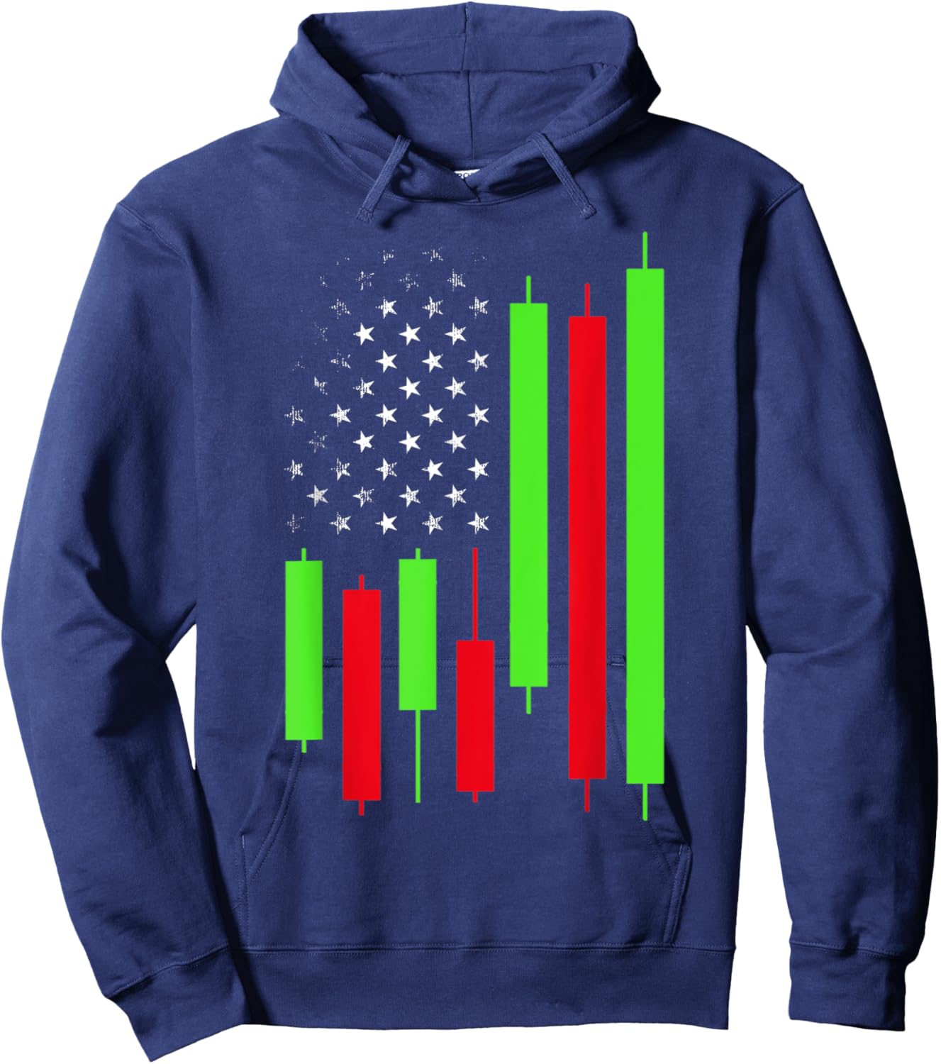 Stock Trader USA Flag Stock Market Day Trading Hoodie - Hoodie | Navy