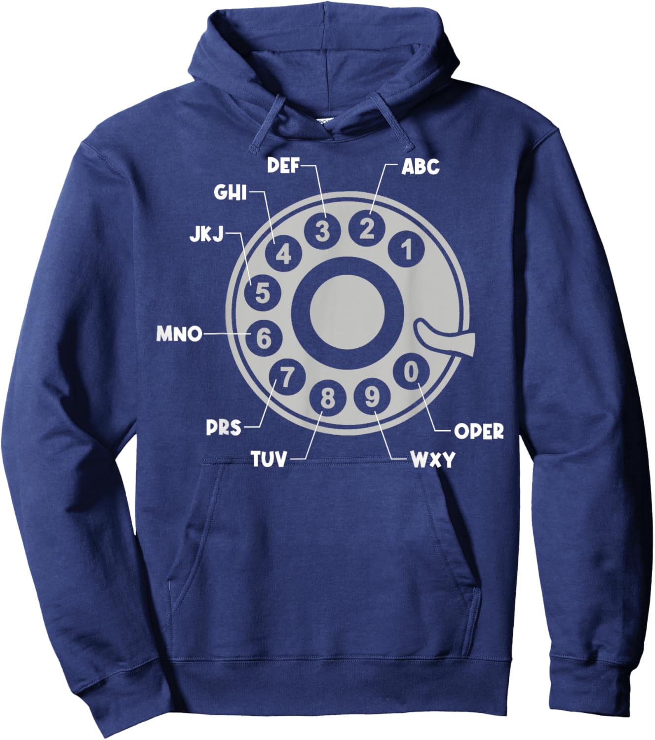 Vintage Retro Rotary Dial Telephone Hoodie - Hoodie | Navy
